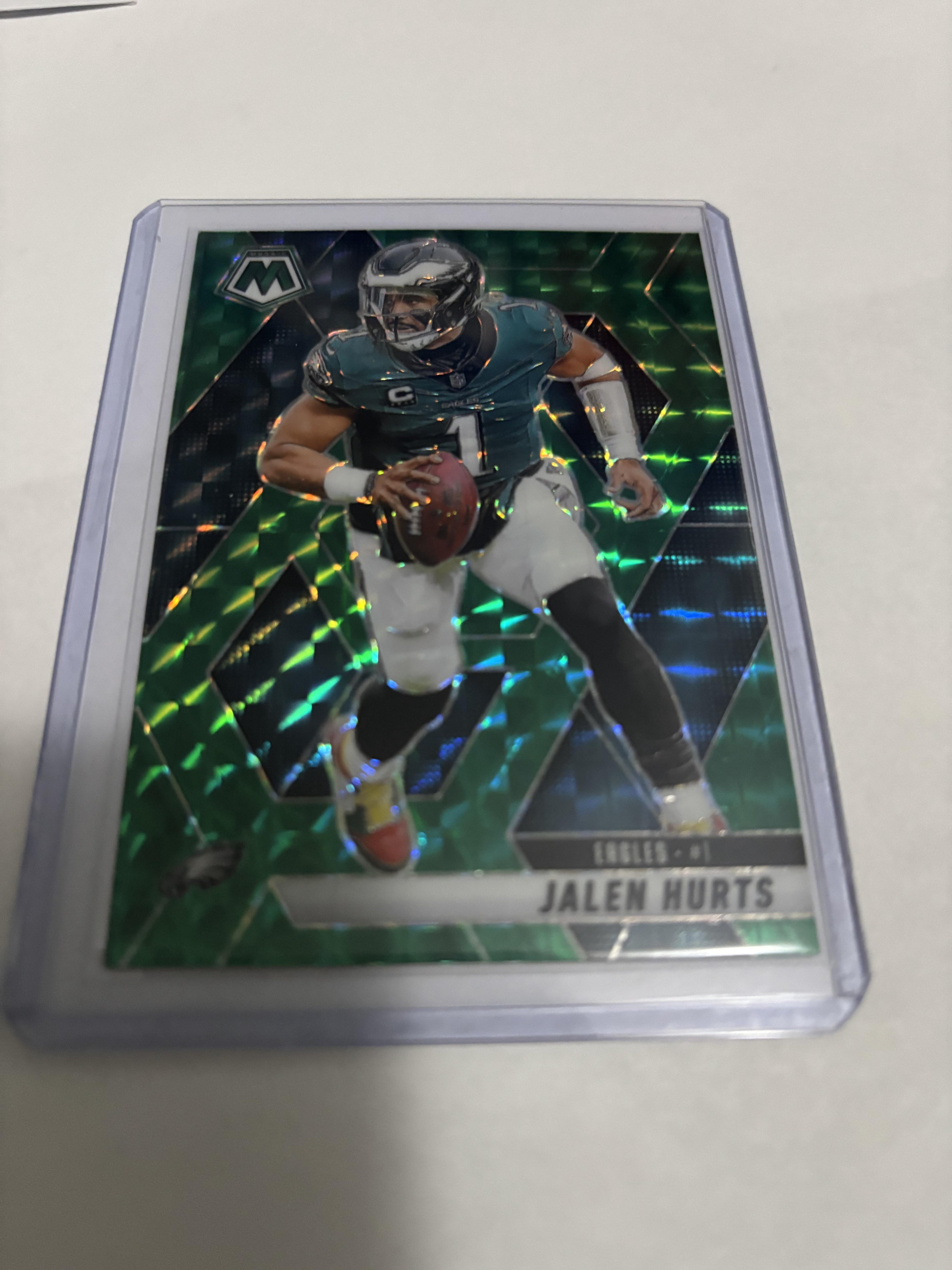 Jalen Hurts 2025 Panini Mosaic #1 Green Mosaic Prizm Parallel Eagles QB