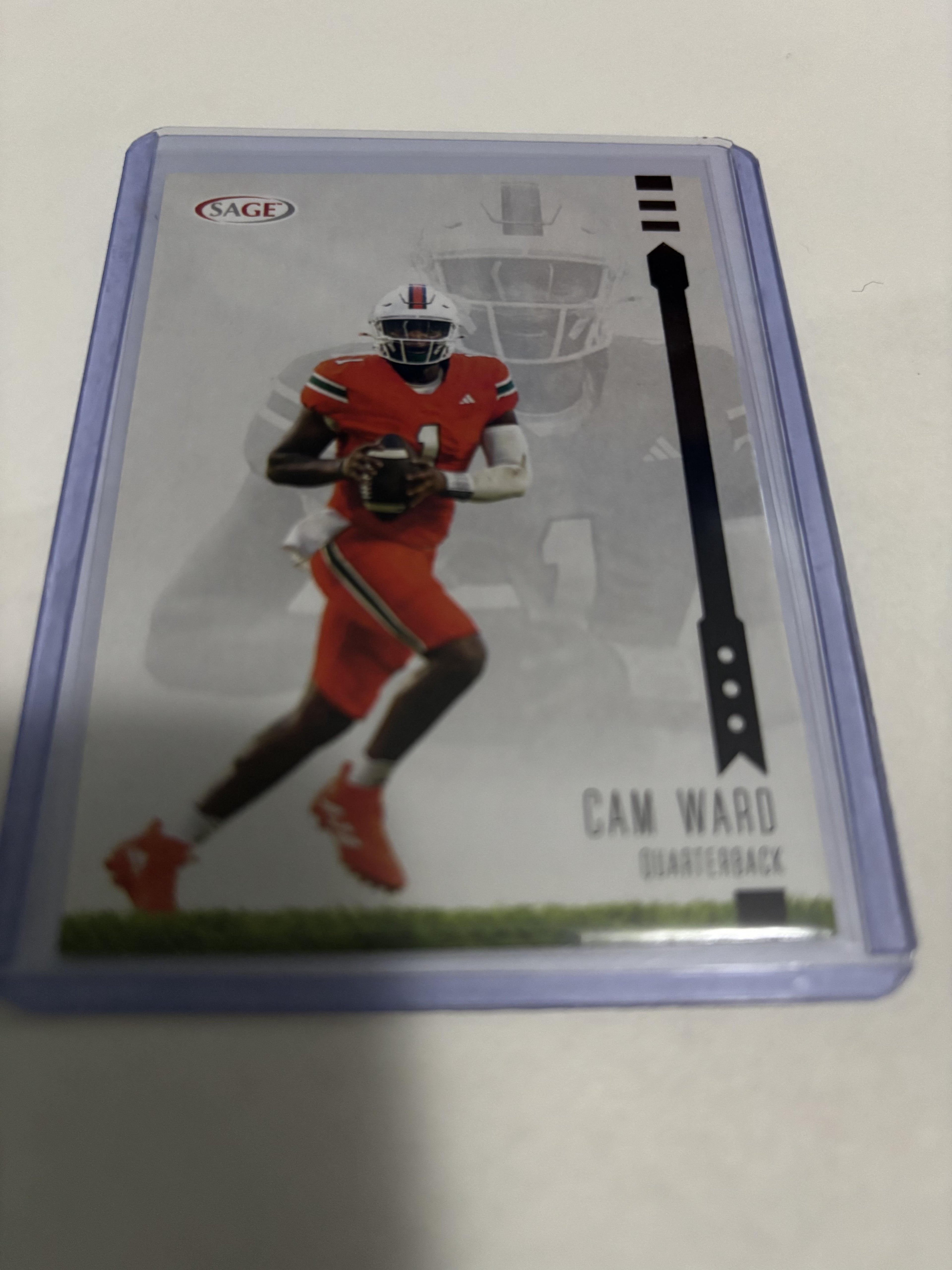 Cam Ward 2024 SAGE Artistry #9 Rookie RC Miami Hurricanes