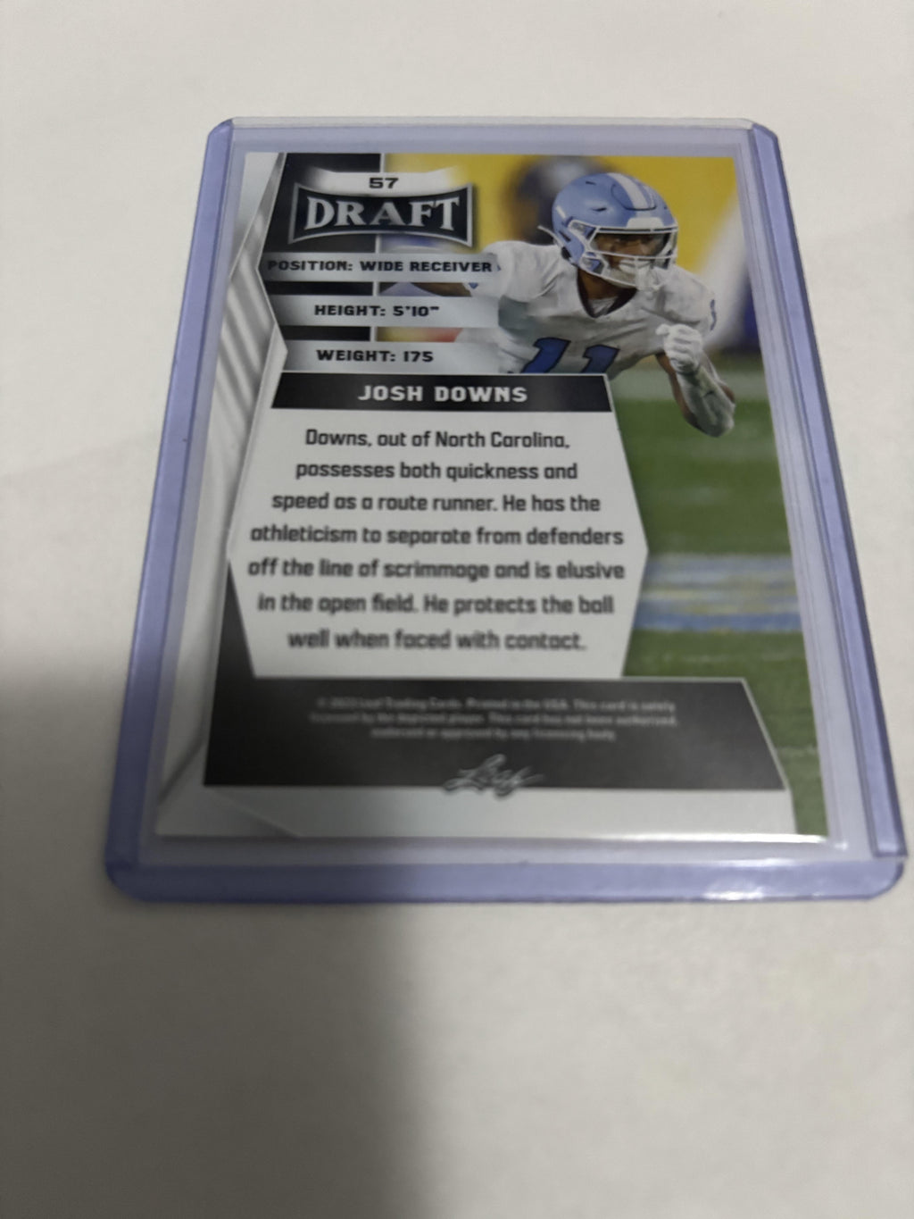 Josh Downs 2023 Leaf Draft #57 Red Parallel Draft Indianapolis Colts