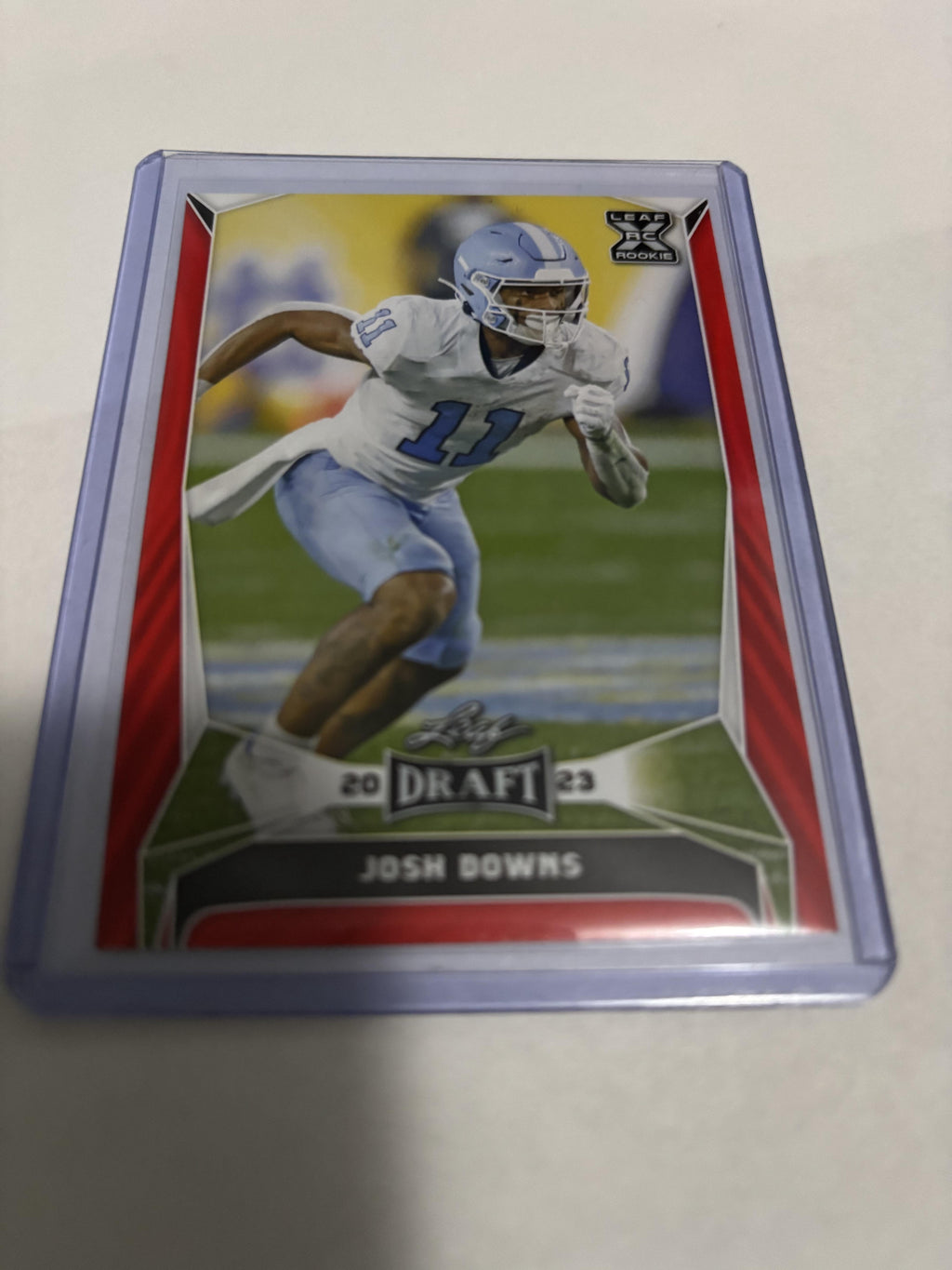 Josh Downs 2023 Leaf Draft #57 Red Parallel Draft Indianapolis Colts