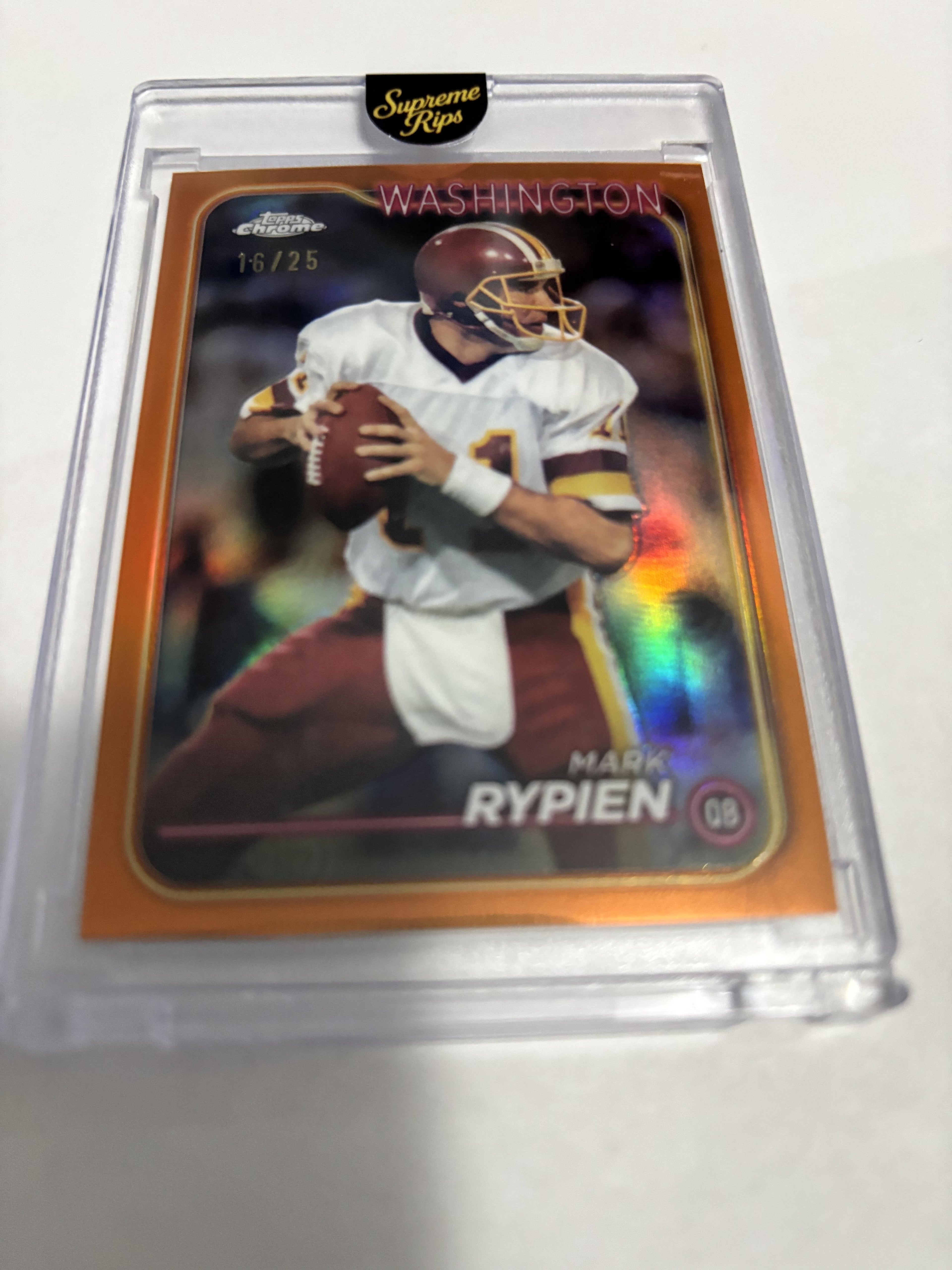 Mark Rypien 2024 Topps Chrome #198 Orange Refractor 16/25 Washington Commanders