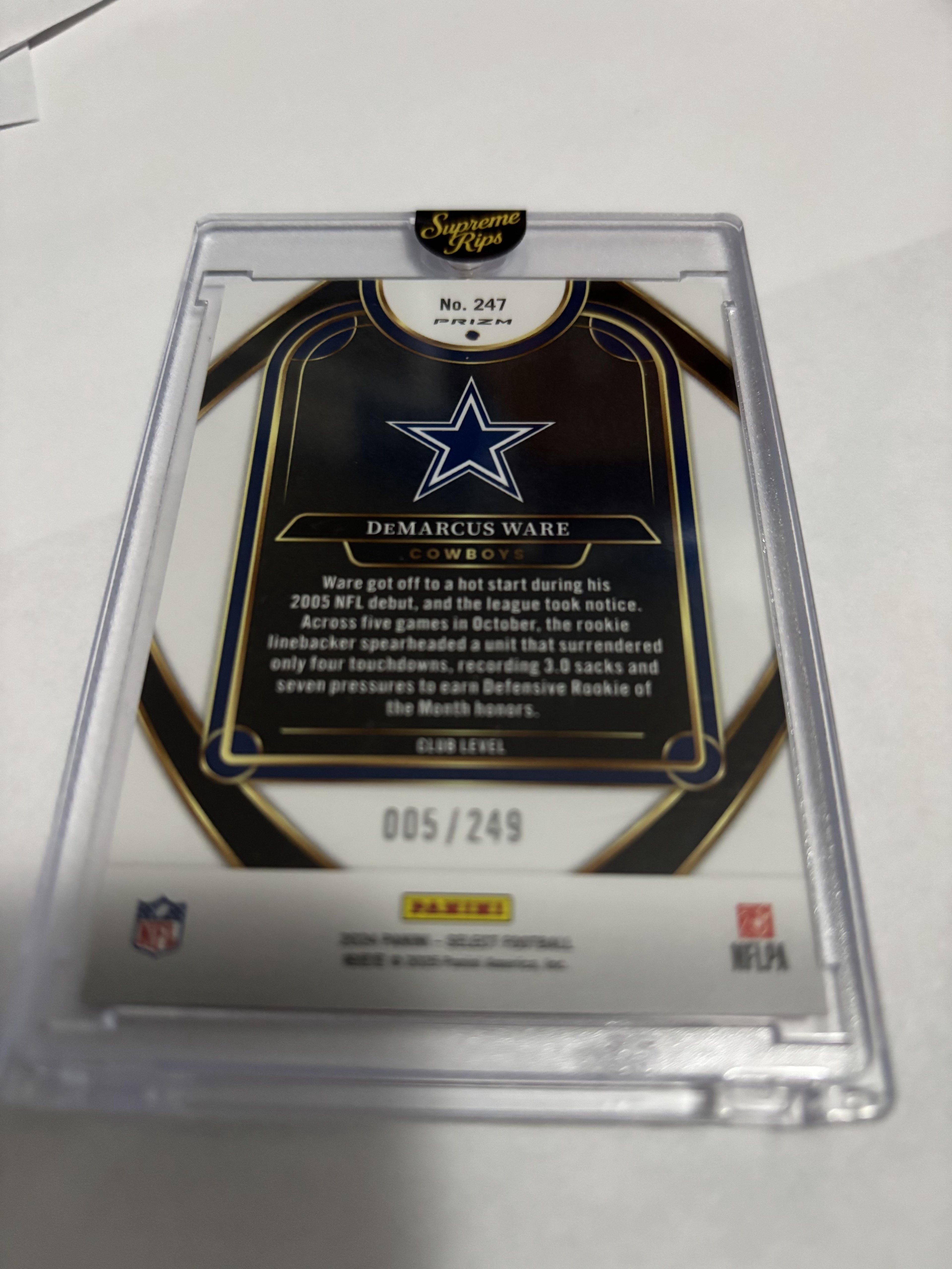 DeMarcus Ware 2024 Panini Select Red Disco Prizm #247 Serial Numbered 005/249