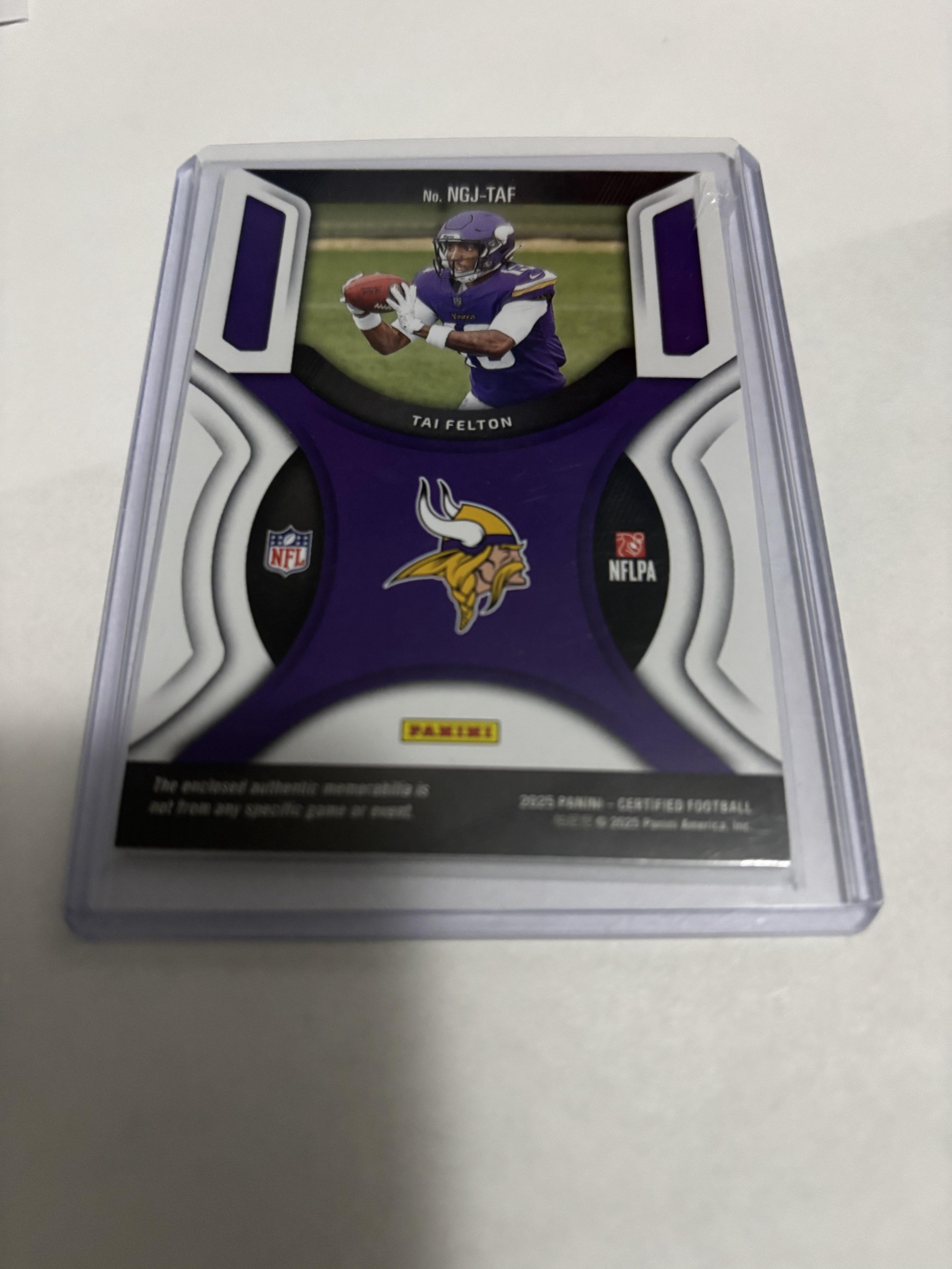Tai Felton 2025 Panini Certified New Generation Purple Jersey #NGJ-TAF /399