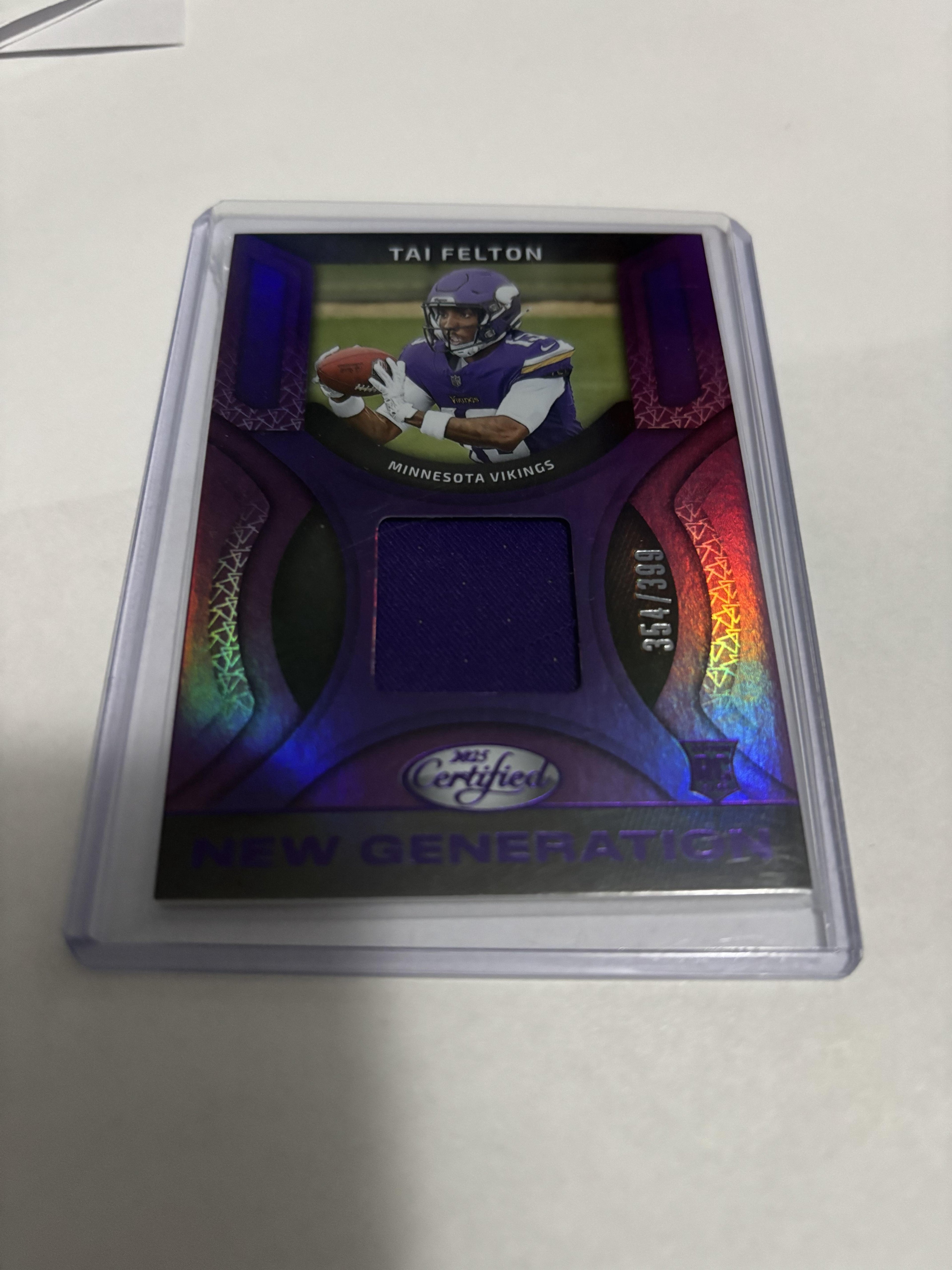 Tai Felton 2025 Panini Certified New Generation Purple Jersey #NGJ-TAF /399