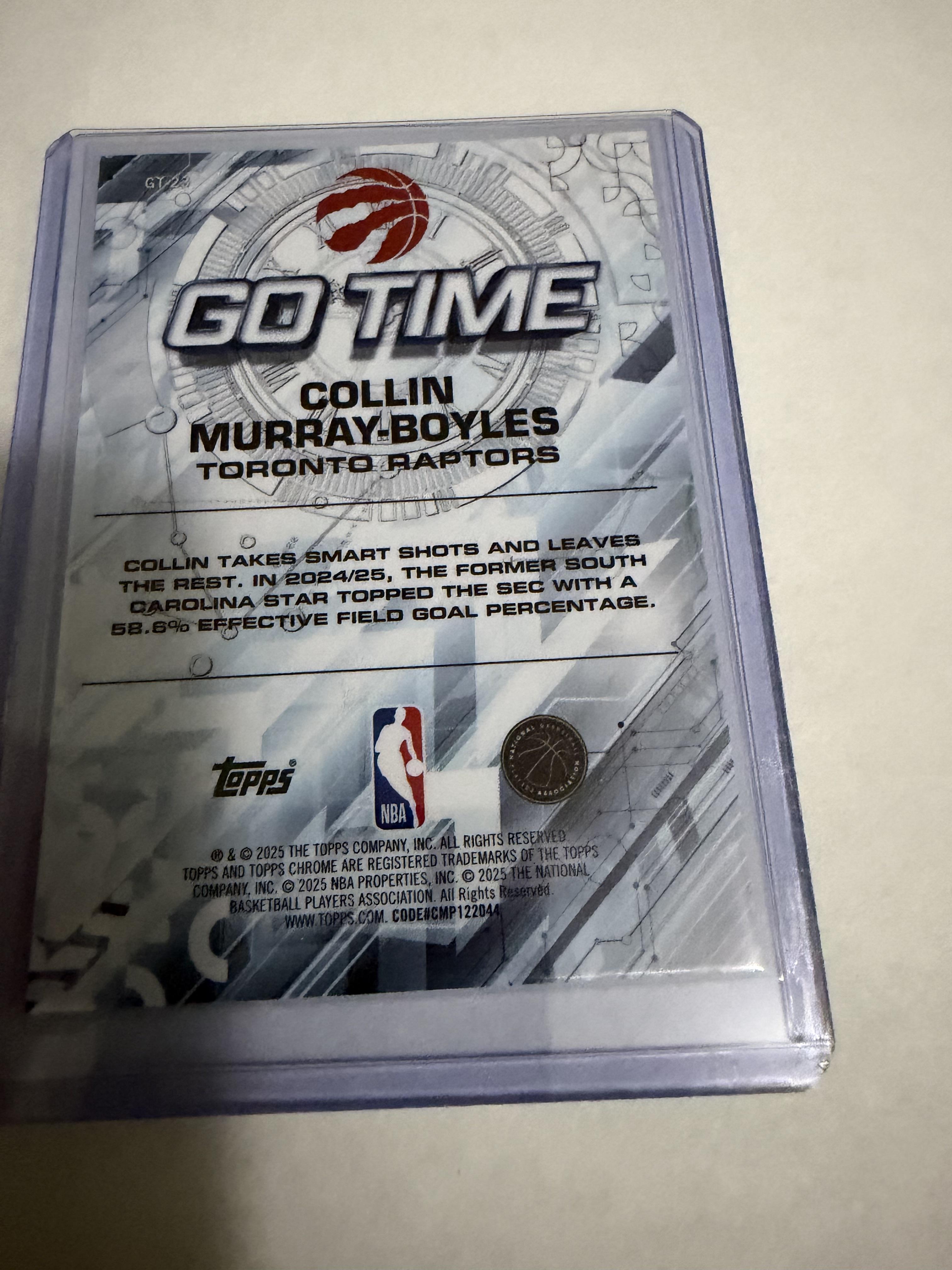 2025 Topps Chrome Collin Murray-Boyles Go Time RC GT-23 Raptors