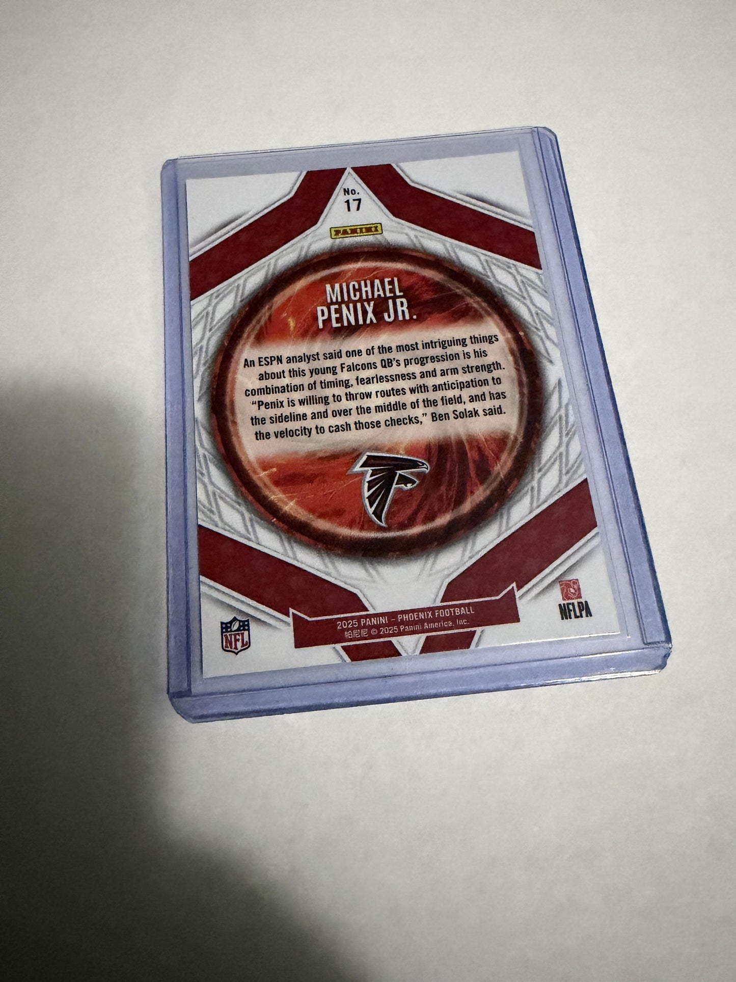 2025 Panini Phoenix Michael Penix Jr. Paragon No. 17 Falcons SP