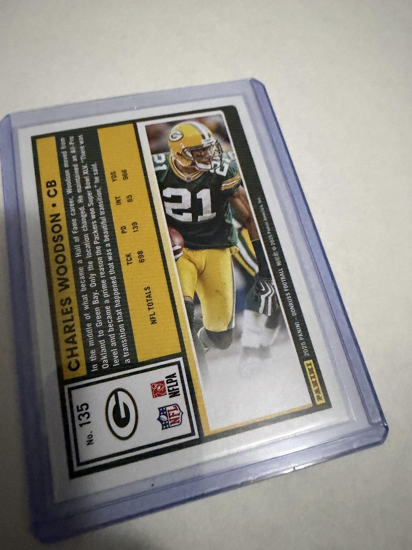 2025 Donruss Charles Woodson #135 Green Press Proof Green Bay Packers HOF
