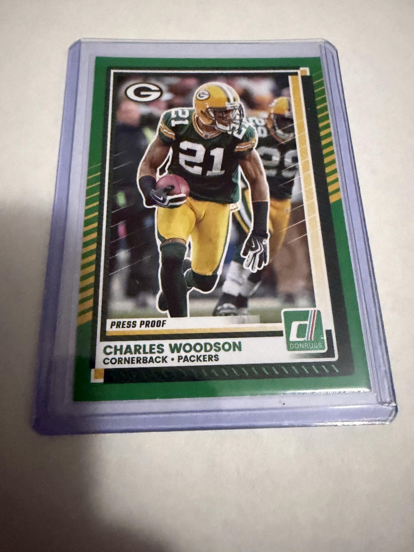 2025 Donruss Charles Woodson #135 Green Press Proof Green Bay Packers HOF