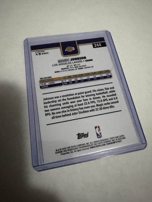 2025 Topps Chrome Magic Johnson #244 Los Angeles Lakers HOF Legend
