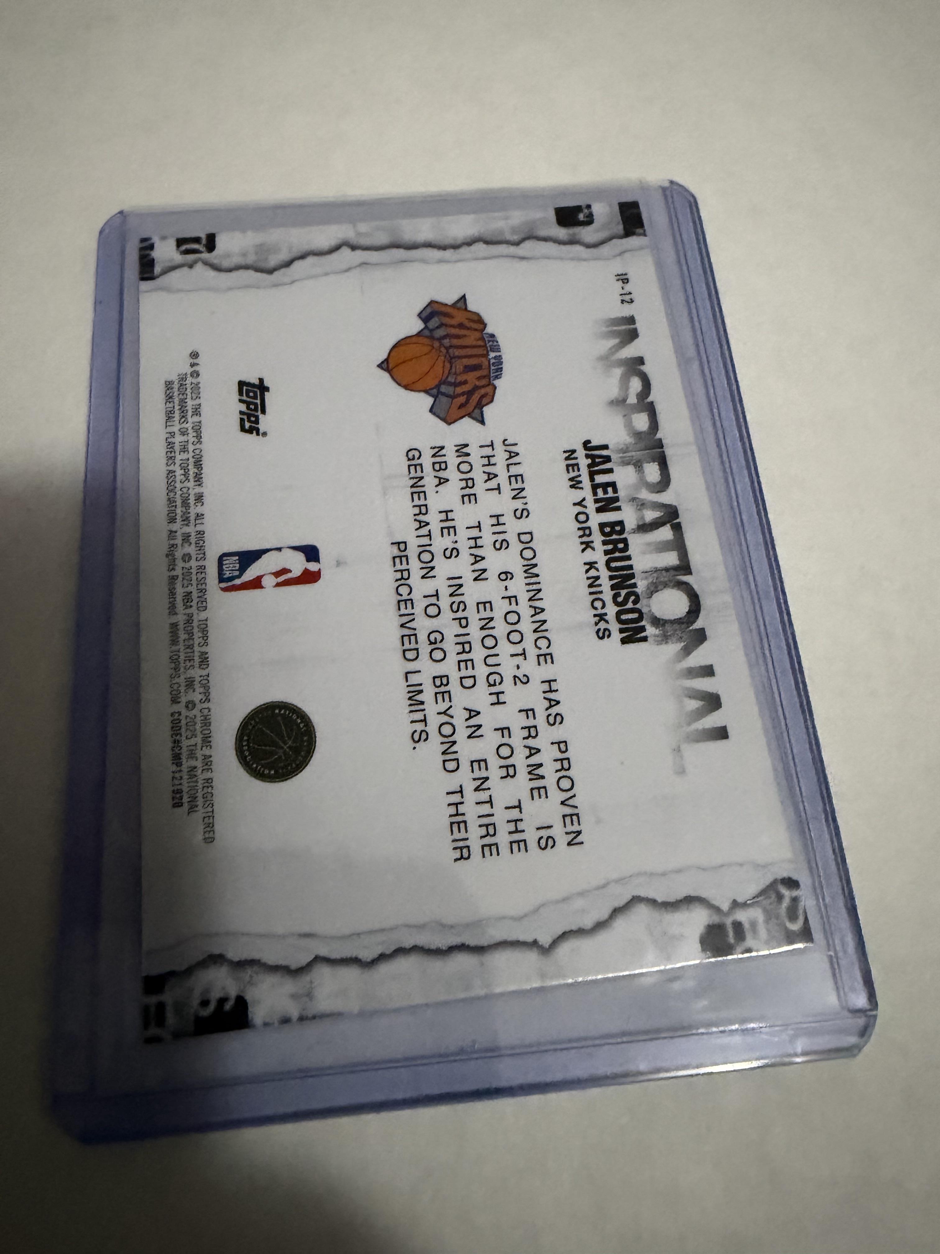 2025 Topps Chrome Jalen Brunson #IP-12 Inspirational Insert New York Knicks