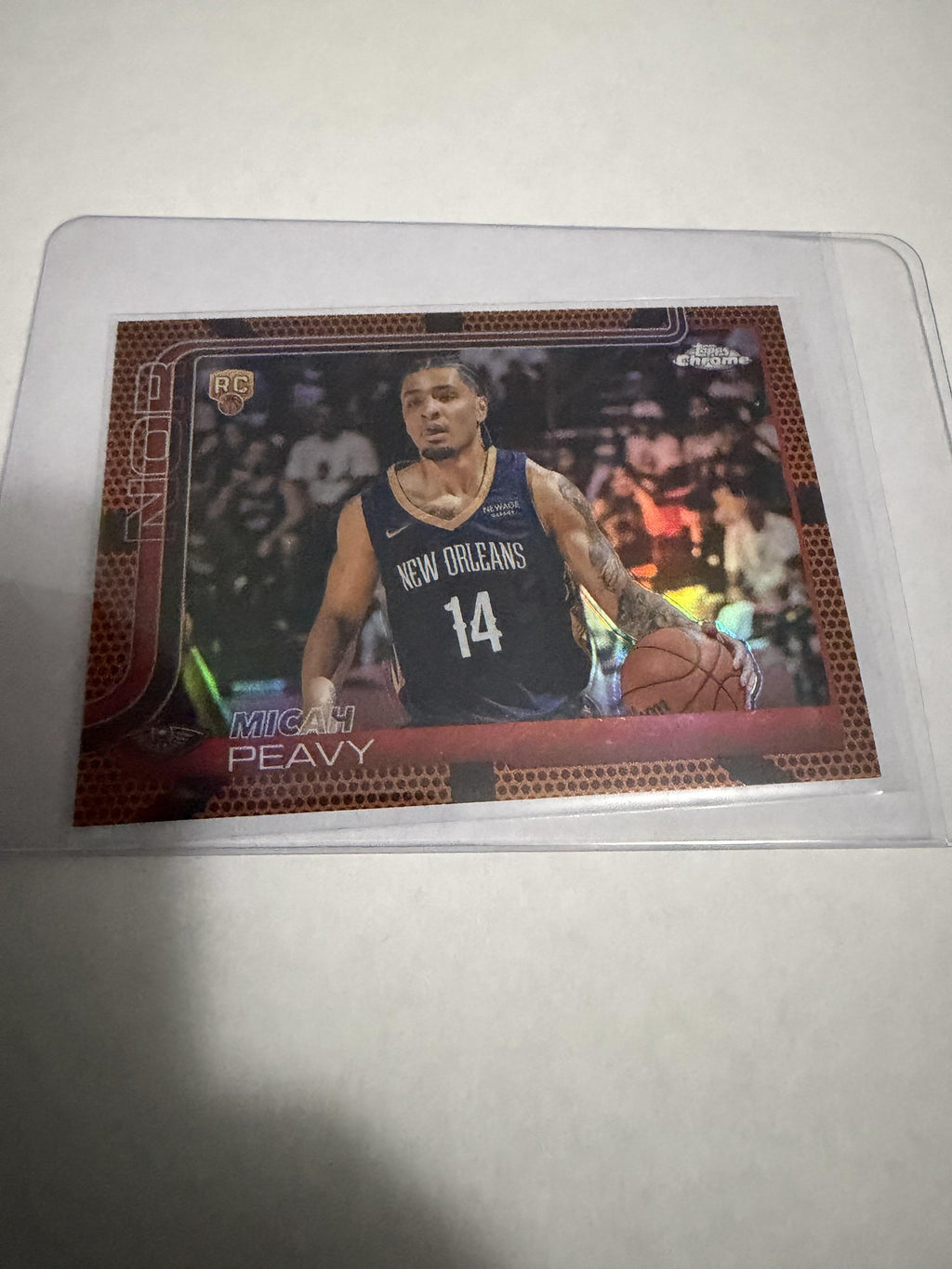 2025 Topps Chrome Micah Peavy RC #291 Pelicans Basketball Border Refractor