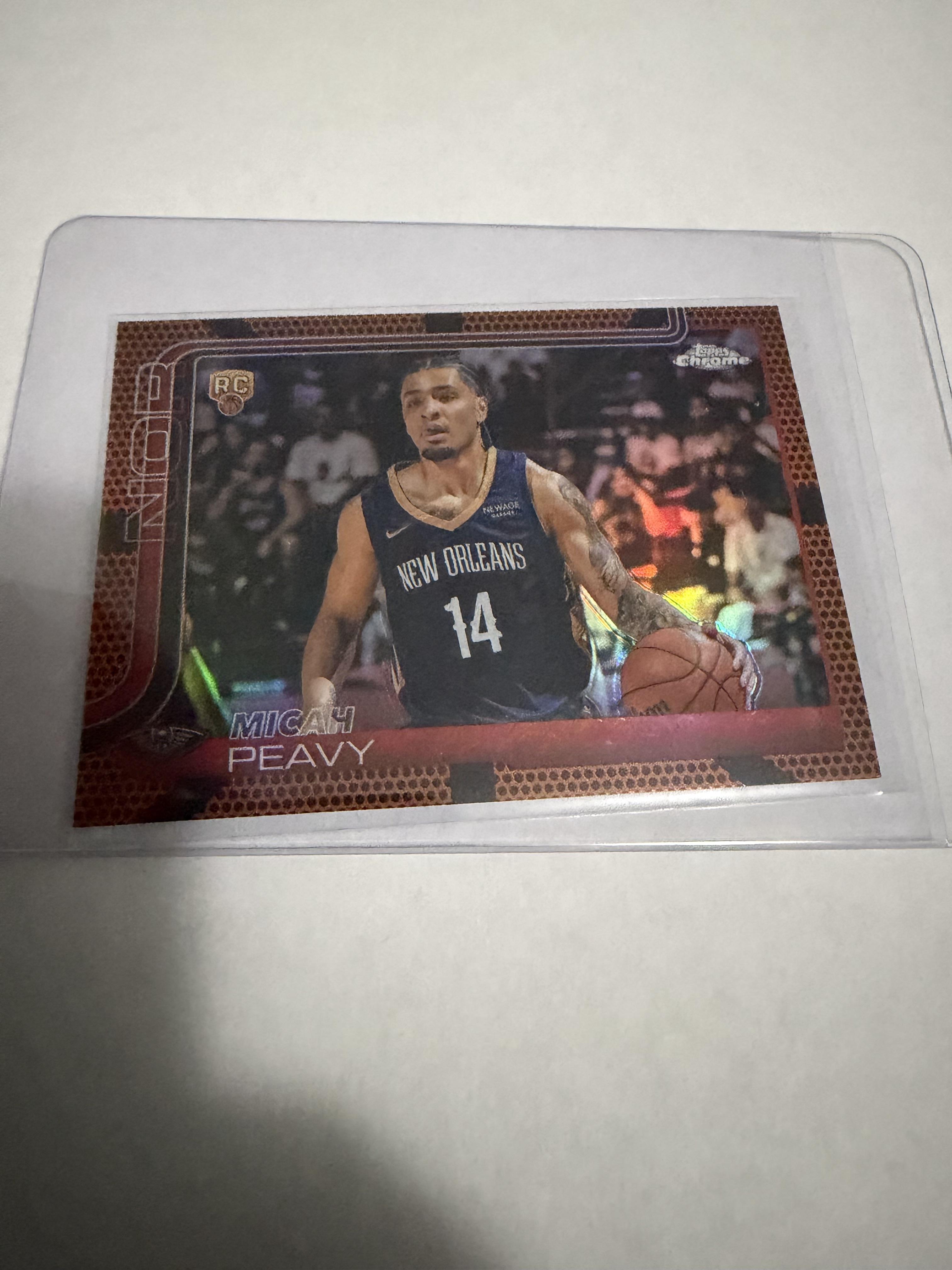 2025 Topps Chrome Micah Peavy RC #291 Pelicans Basketball Border Refractor