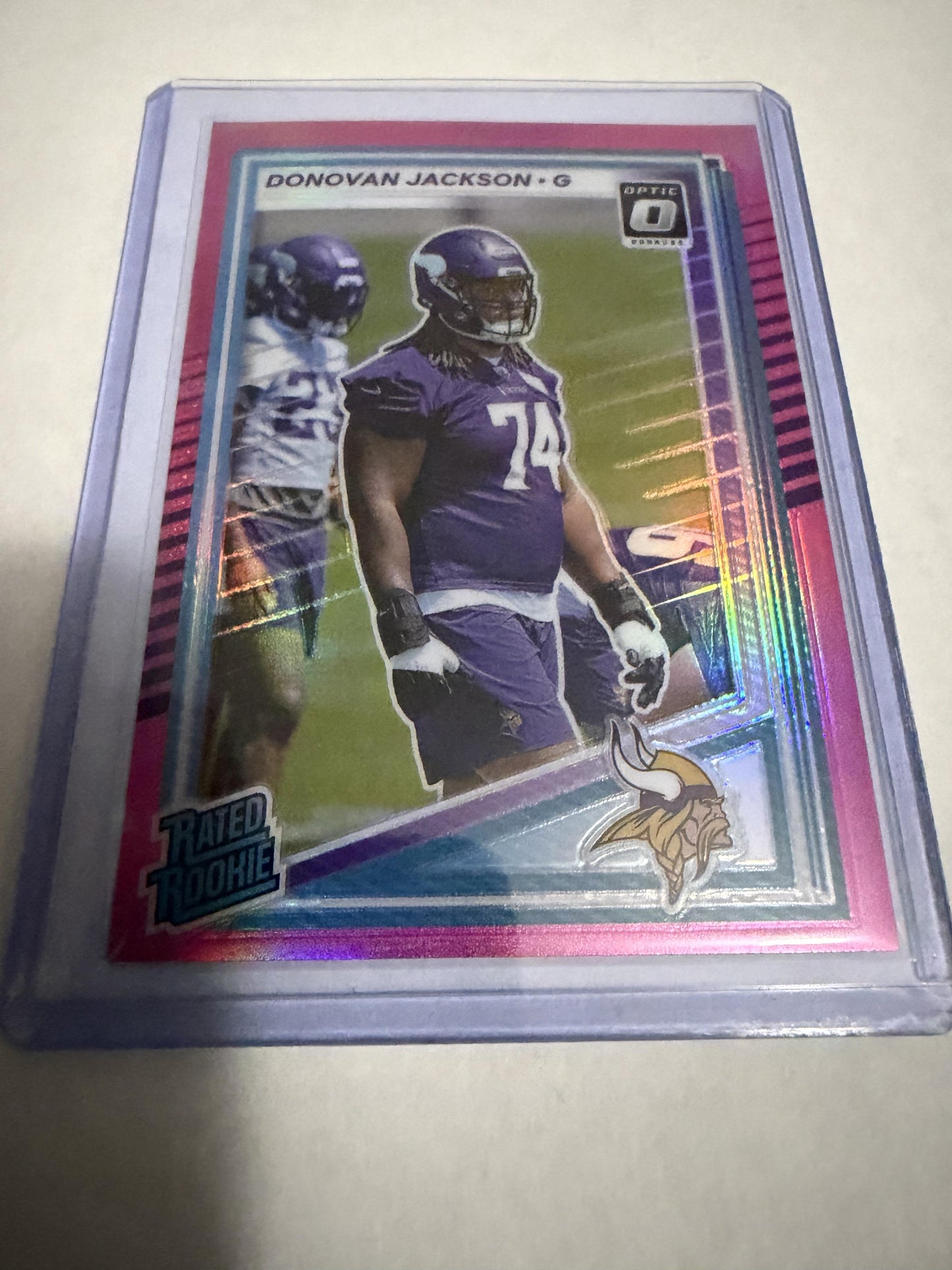 2025 Donruss Optic Donovan Jackson Rated Rookie #381 Pink Prizm Vikings