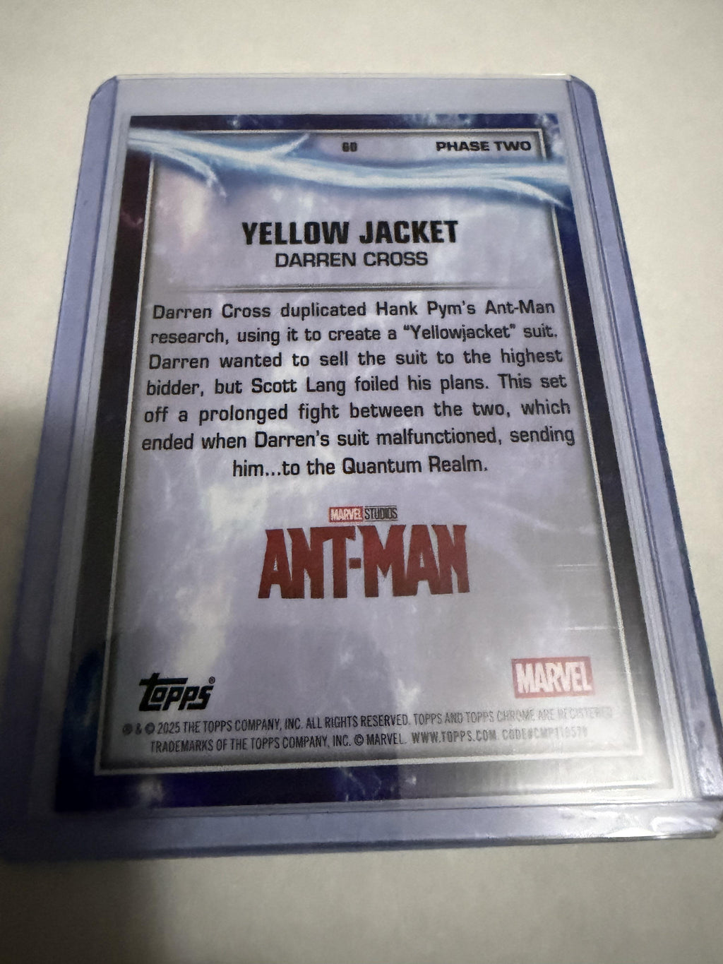 2025 Topps Chrome Marvel Studios Yellow Jacket #60 Rainbow Refractor Holo