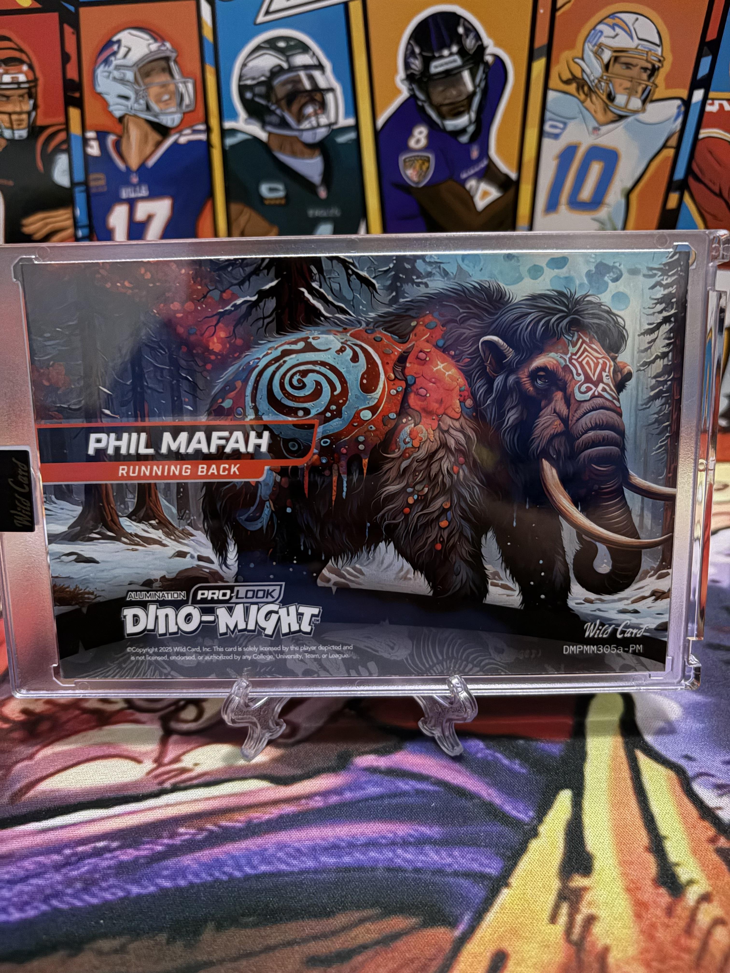 2025 Wild Card Dino-Might Phil Mafah  1/1 Painted Mammoth RC Case Hit