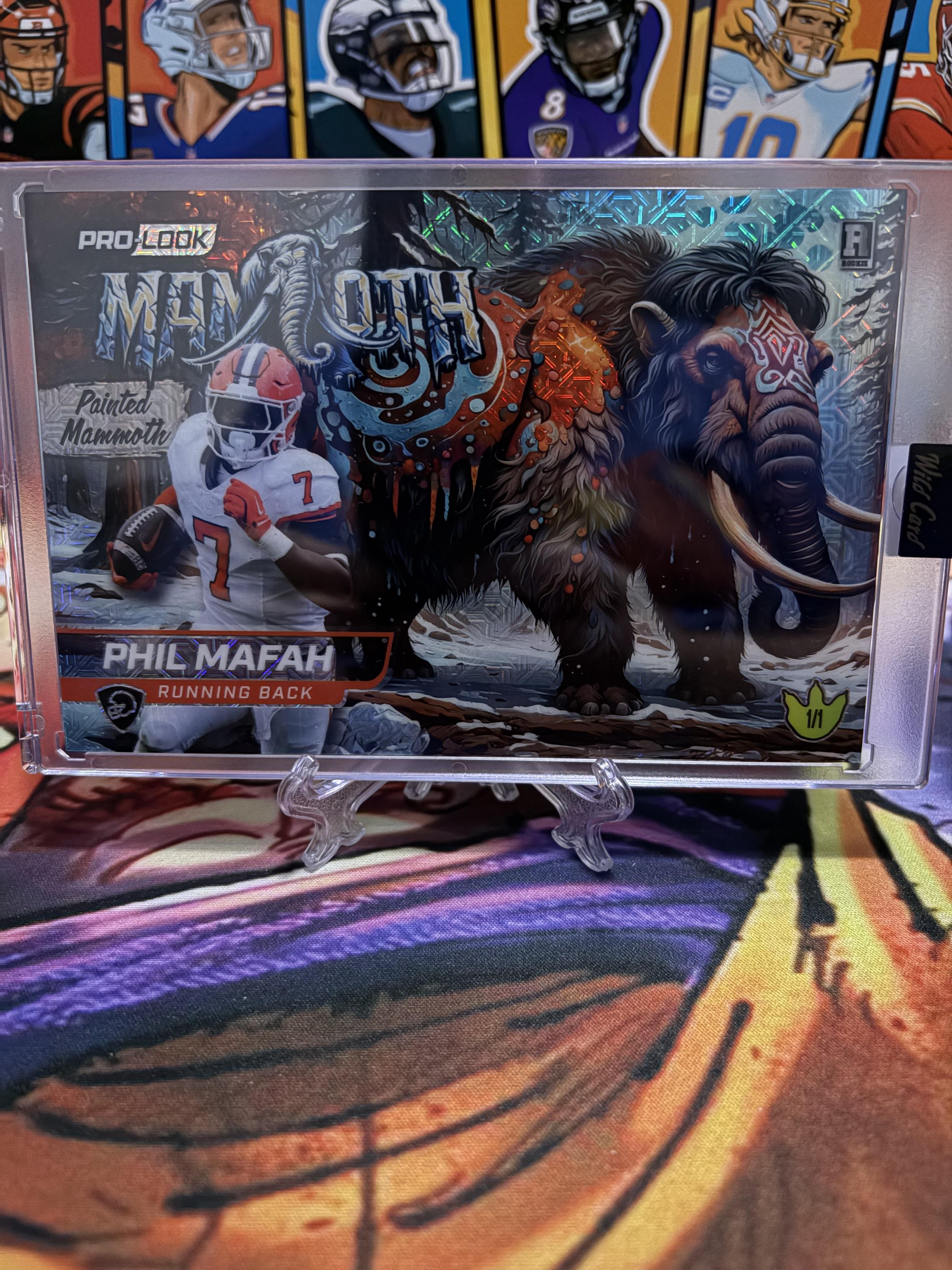 2025 Wild Card Dino-Might Phil Mafah  1/1 Painted Mammoth RC Case Hit