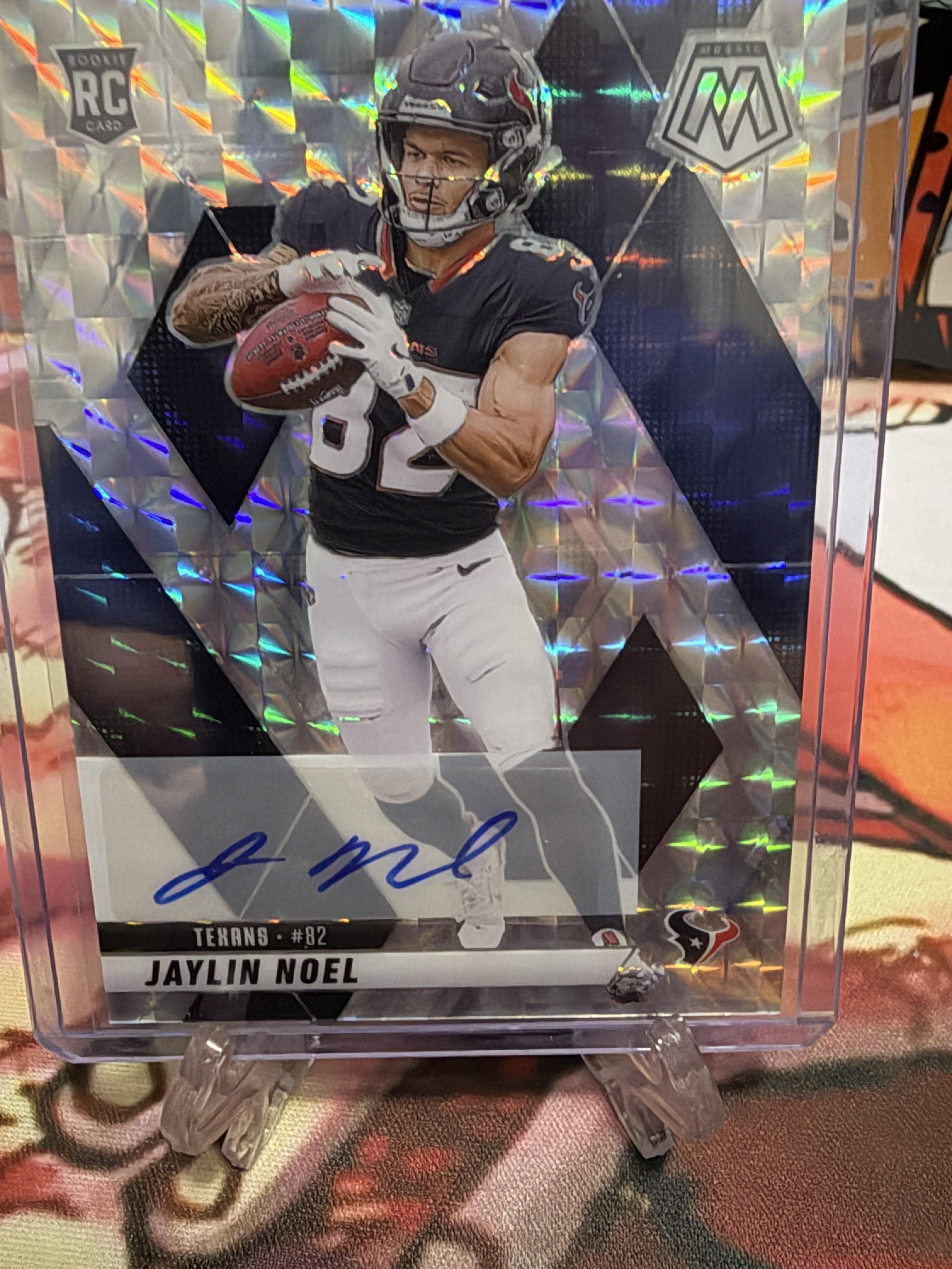 2025 Panini Mosaic Jaylin Noel Silver Prizm Rookie Auto RC #373 Texans