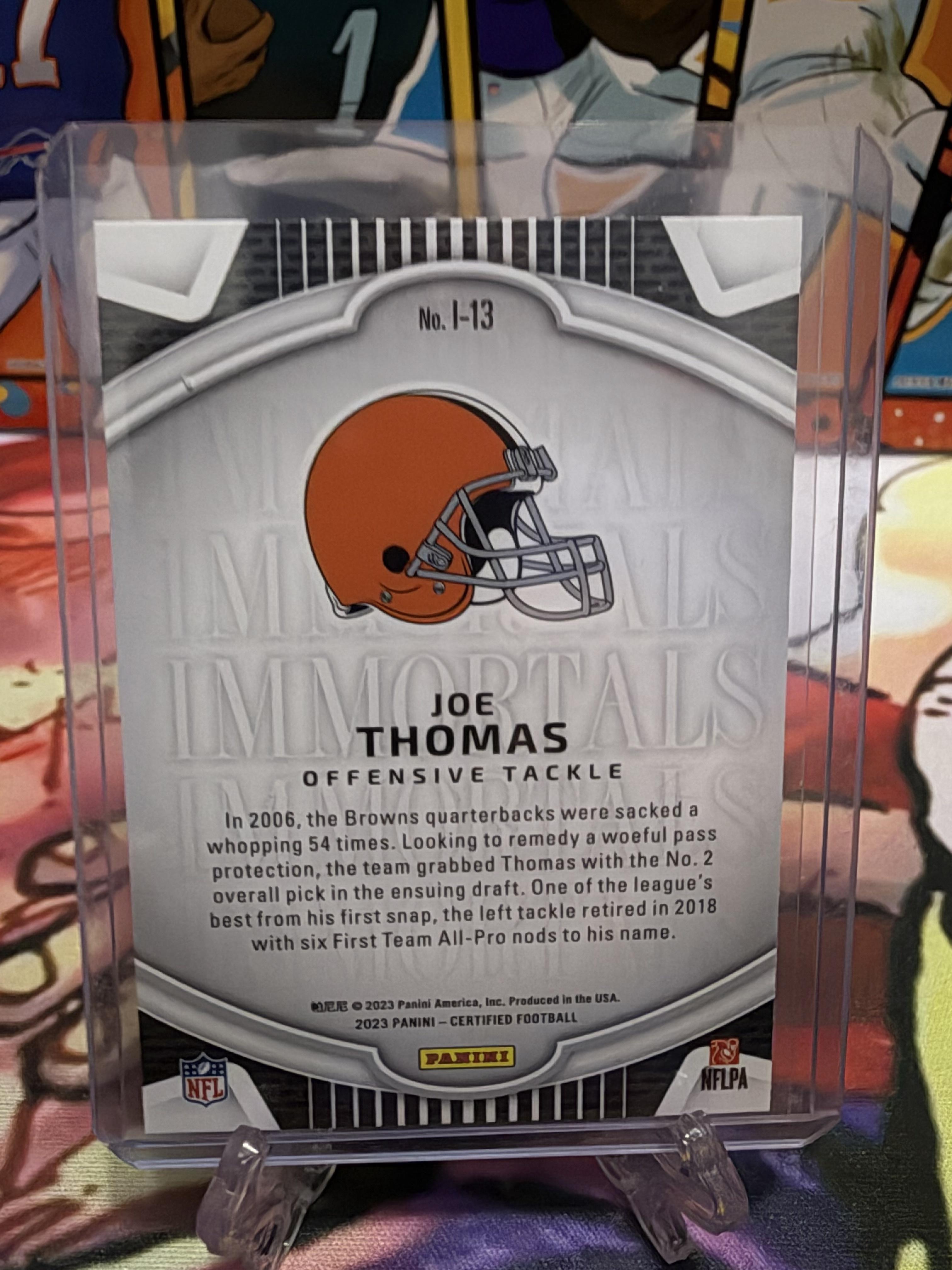 2023 Panini Certified Joe Thomas IMMORTALS #I-13 Cleveland Browns HOF