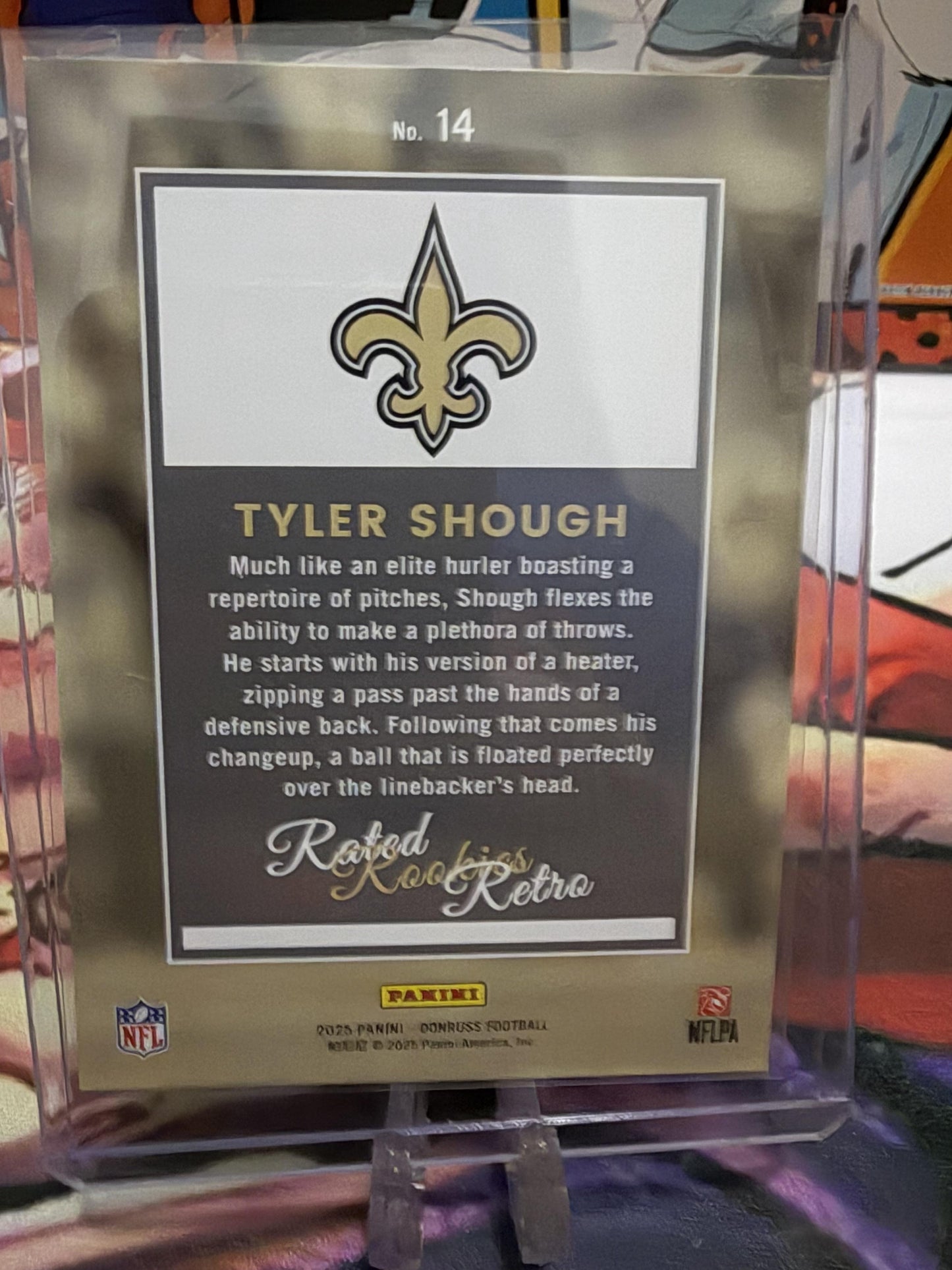 2025 Panini Donruss Tyler Shough Rated Rookie Retro #14 New Orleans Saints