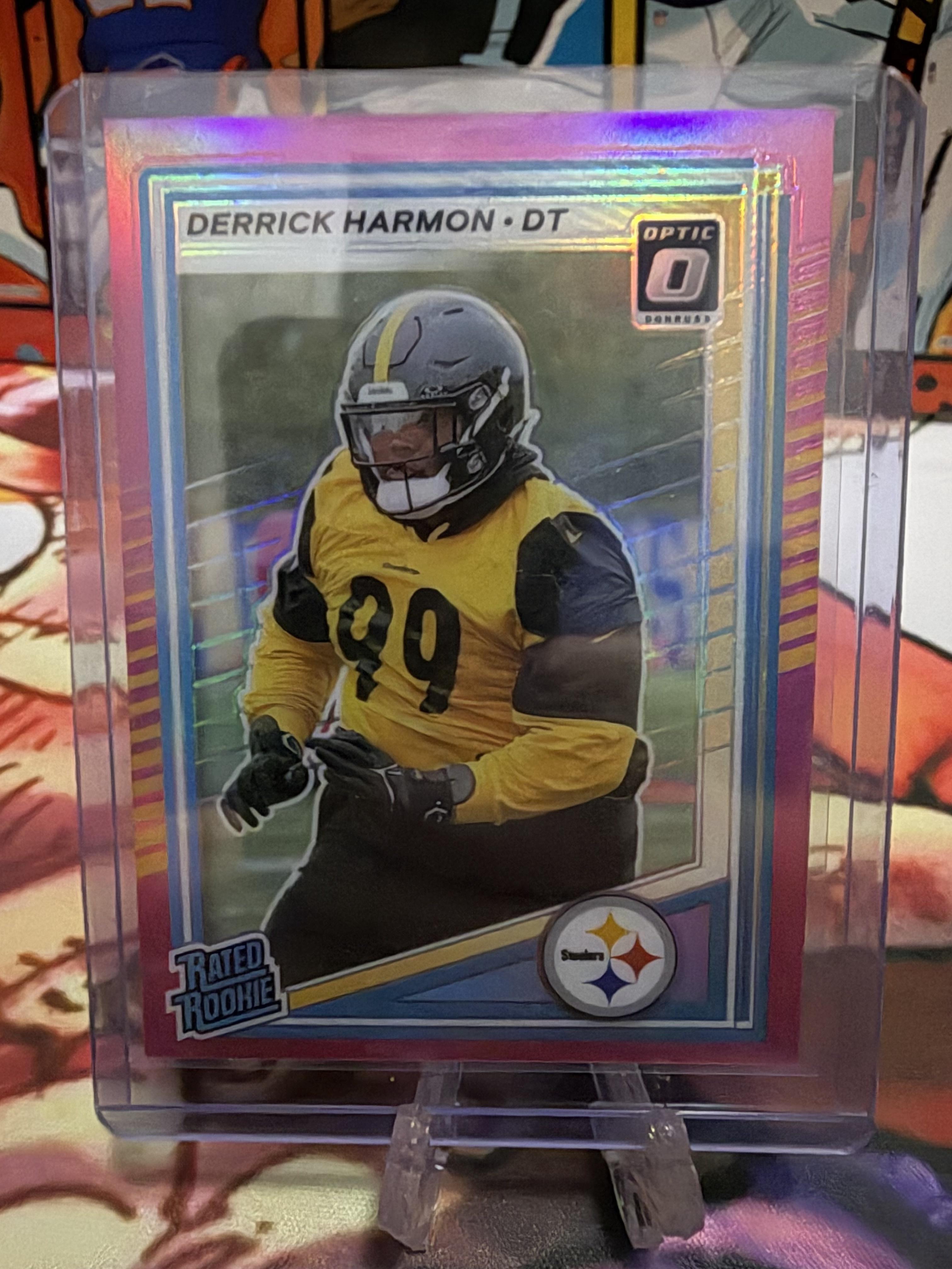 2025 Donruss Derrick Harmon RATED ROOKIE PINK Parallel #391 Steelers RC