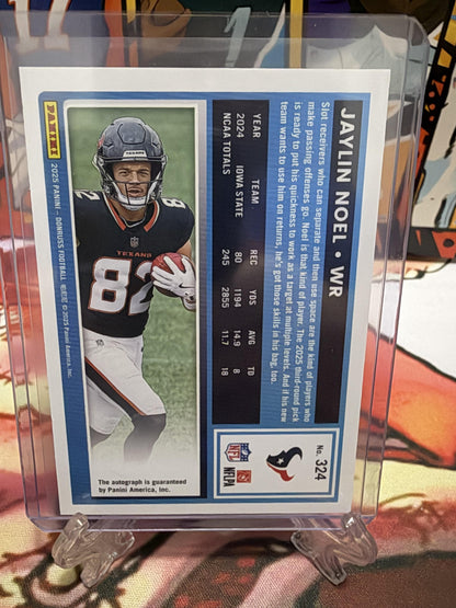 2025 Donruss Jaylin Noel RATED ROOKIE AUTO Orange Parallel #324 Texans RC