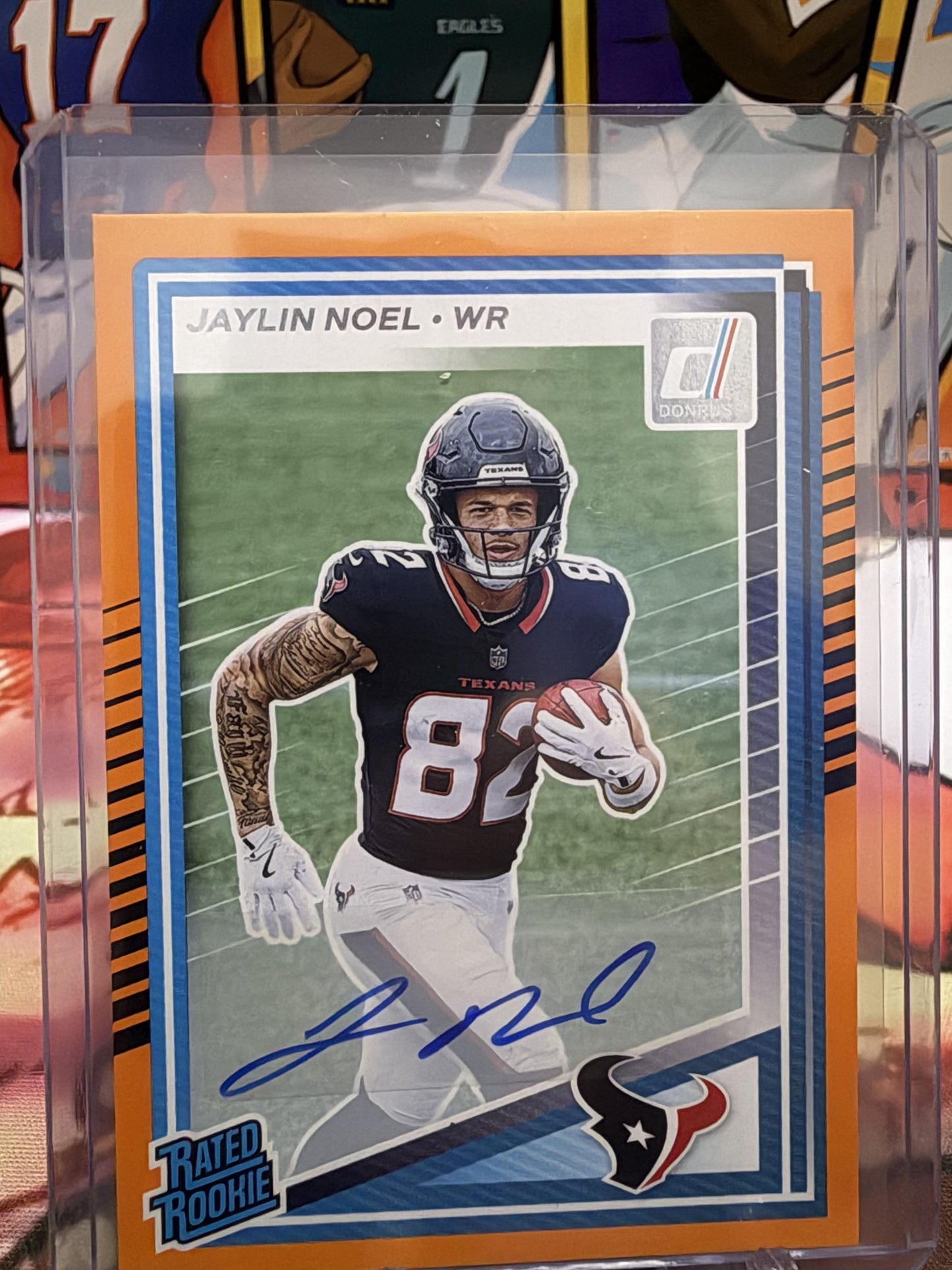 2025 Donruss Jaylin Noel RATED ROOKIE AUTO Orange Parallel #324 Texans RC