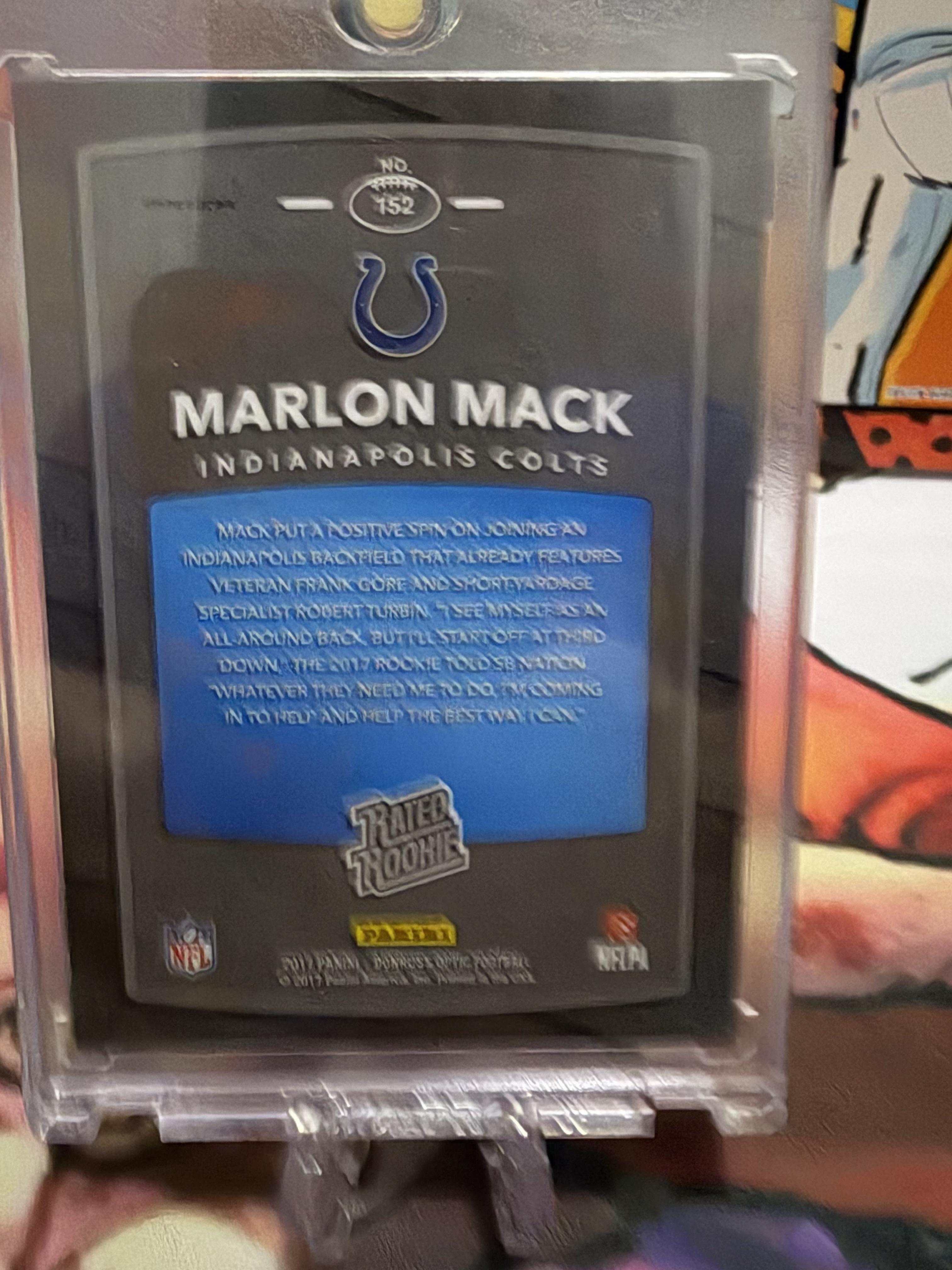 2017 Donruss Optic Marlon Mack RATED ROOKIE HOLO Prizm #152 Colts RC