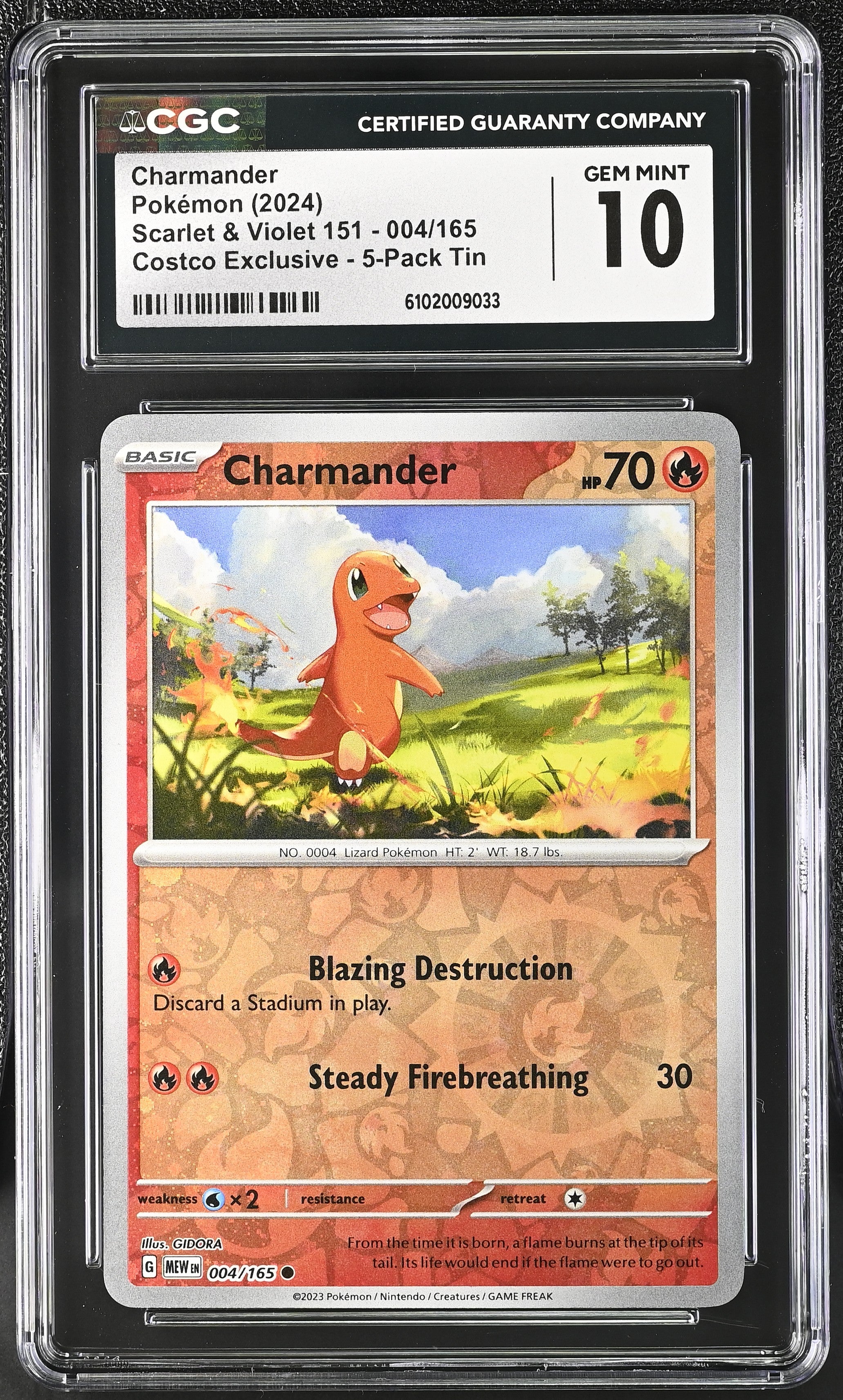 Charmander 004/165 Pokemon 151 Costco Exclusive Cosmos Holo CGC 10