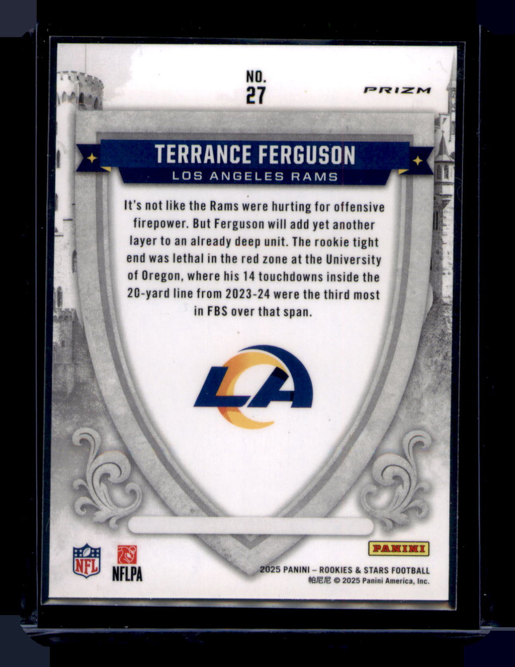 2025 Rookies & Stars Terrance Ferguson Crusade Red Prizm RC #27 Rams Rookie