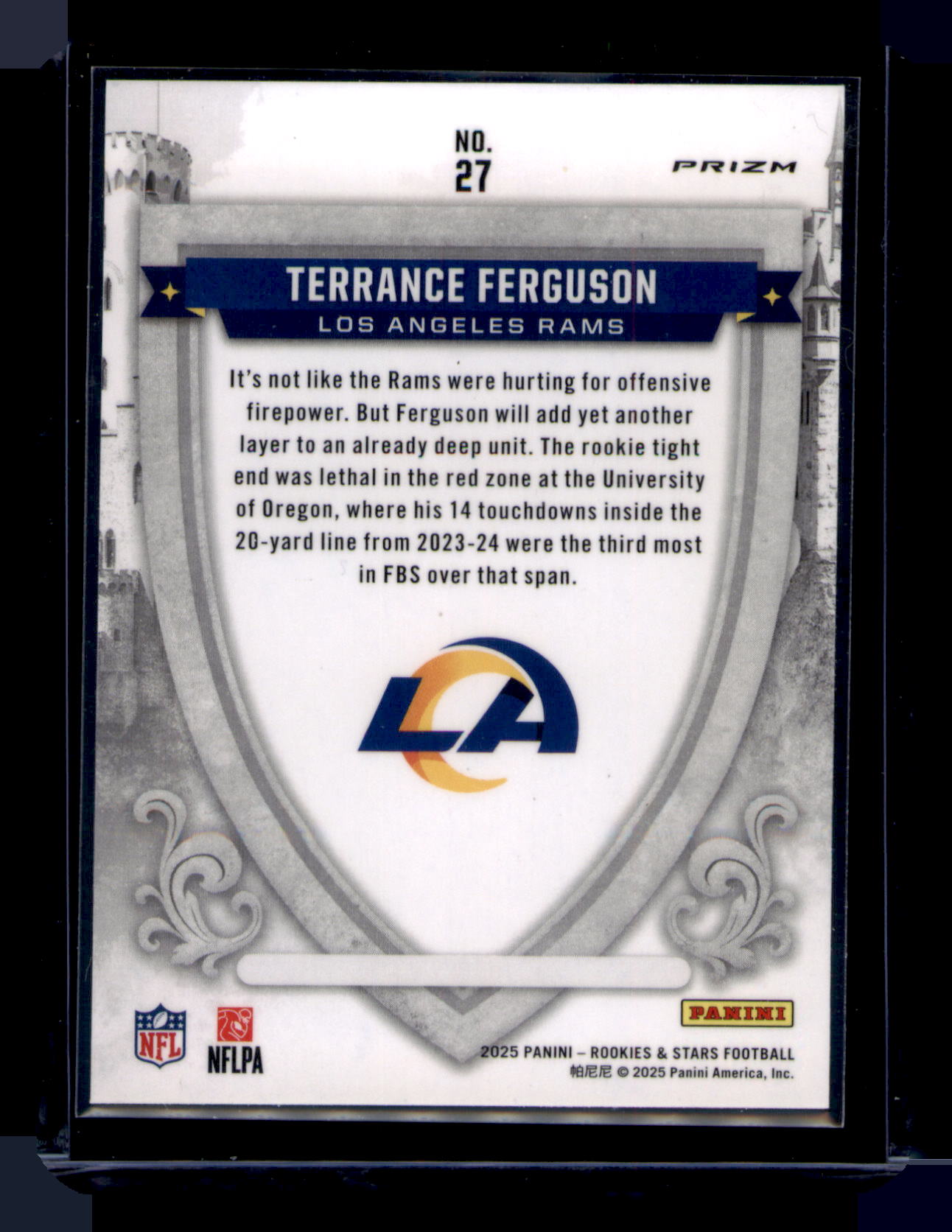 2025 Rookies & Stars Terrance Ferguson Crusade Red Prizm RC #27 Rams Rookie