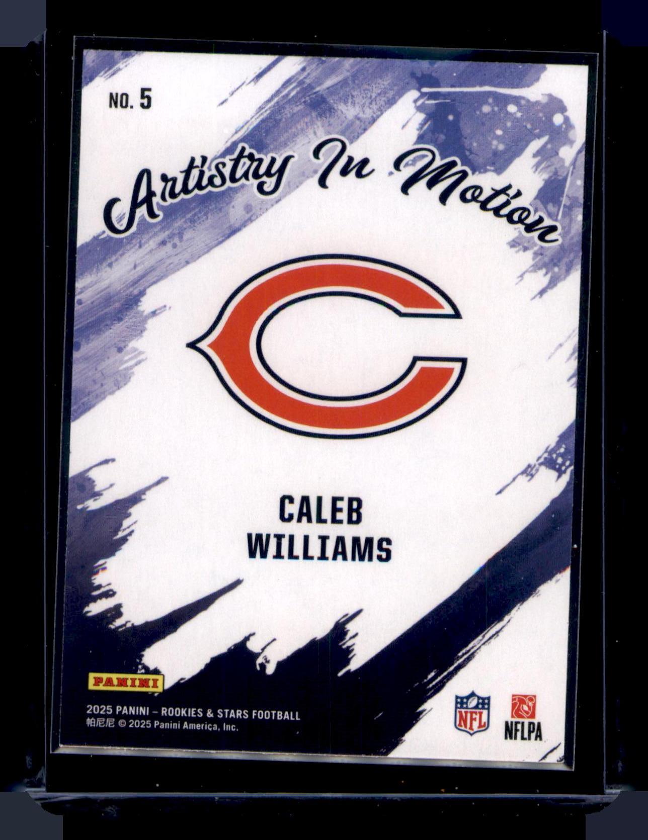 2025 Panini Rookies & Stars Caleb Williams Artistry In Motion Rookie RC #5 Bears