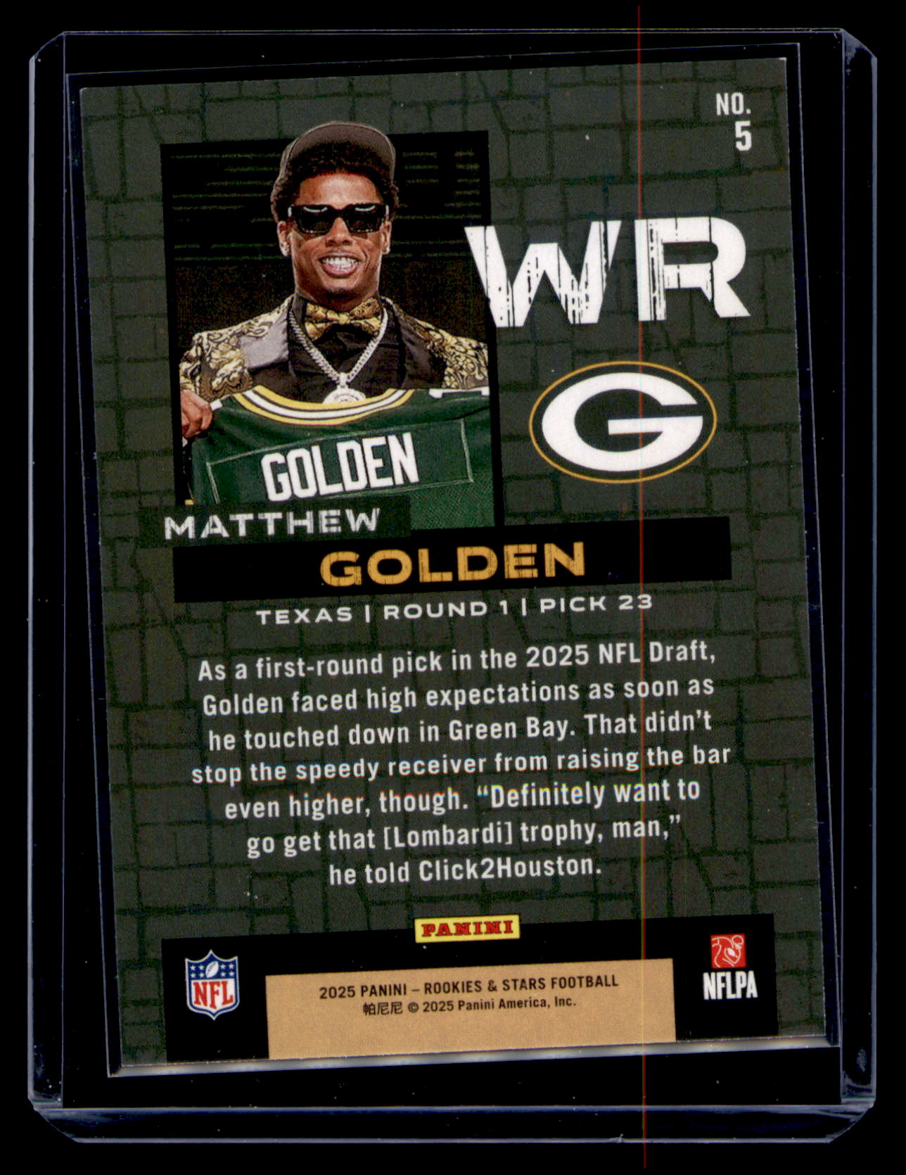 2025 Panini Rookies & Stars Matthew Golden Draft Class RC #5 Packers WR