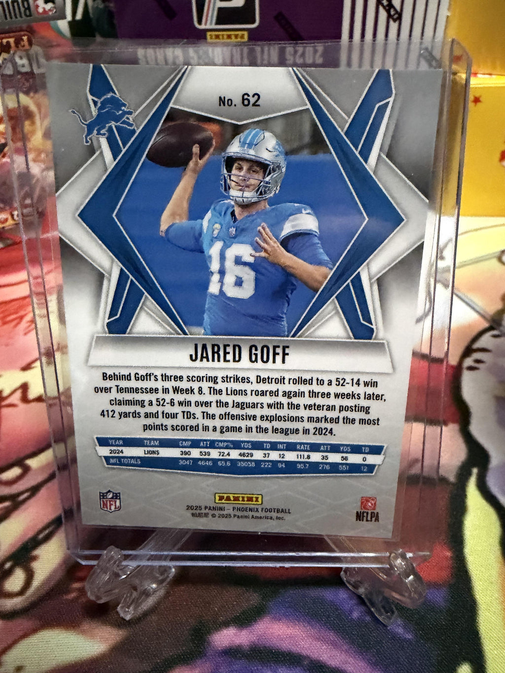 2025 Panini Phoenix Jared Goff Silver Hyper Prizm #62 Detroit Lions