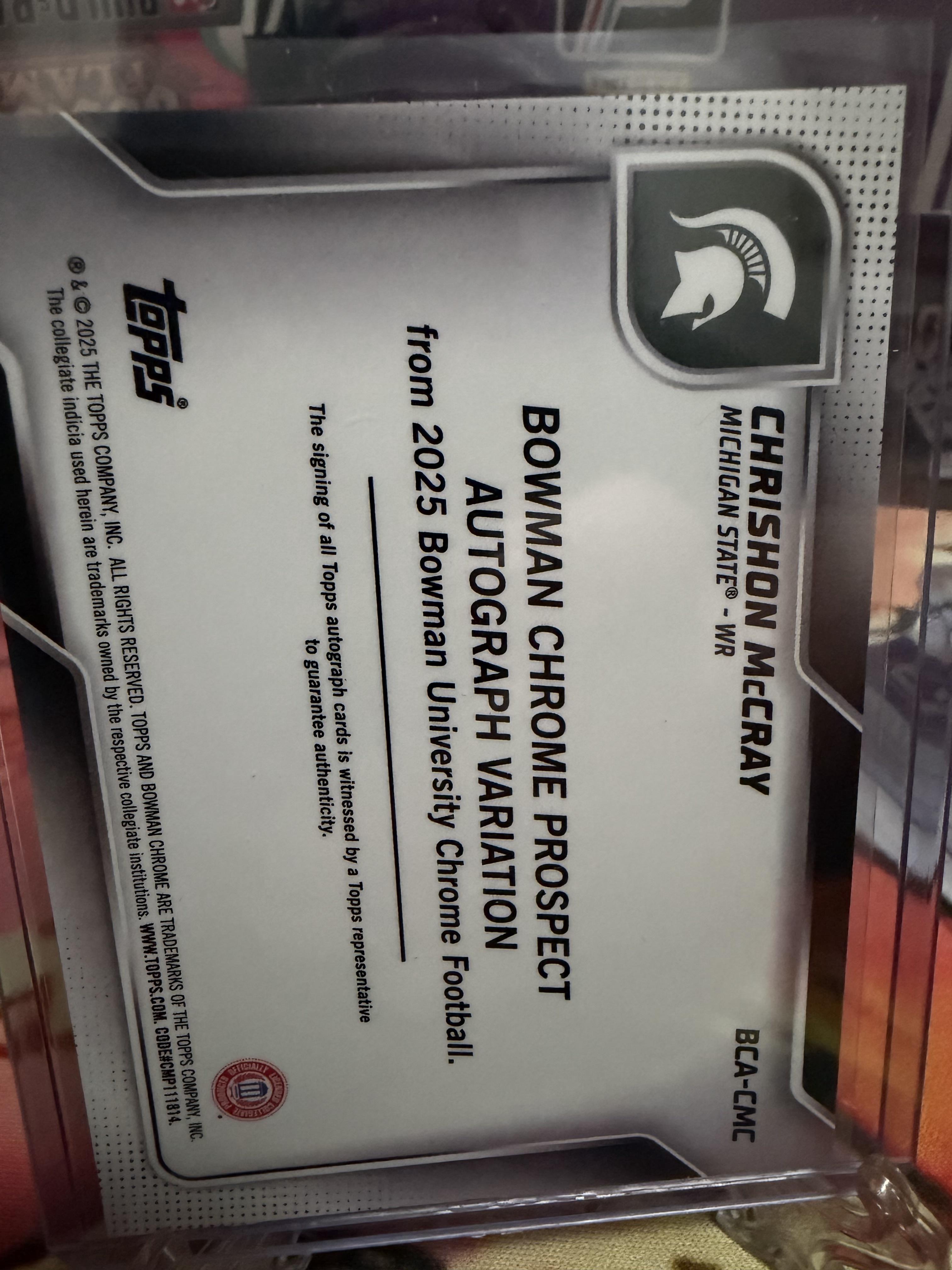 2025 Bowman Chrome University Chrishon McCray Auto #BCA-CMC