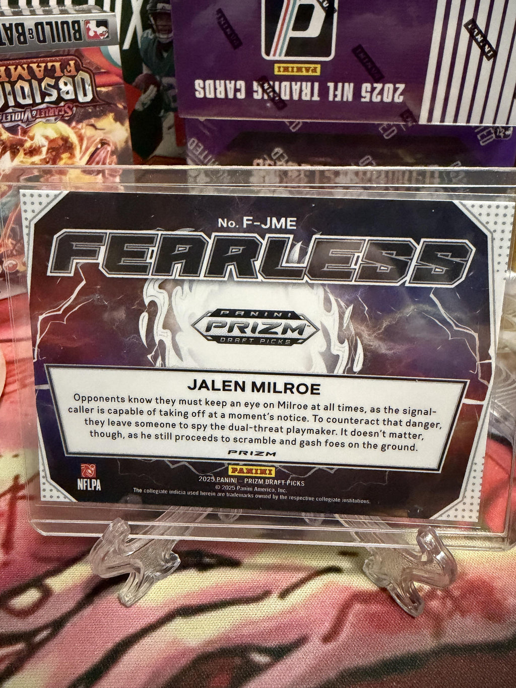 2025 Panini Prizm Draft Picks Jalen Milroe Fearless Green Prizm RC #F-JME