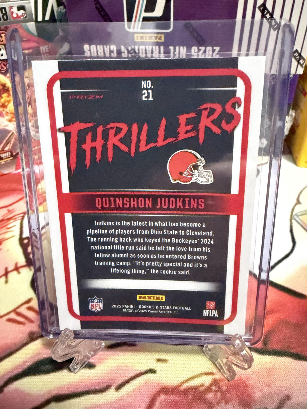 2025 Rookies & Stars Quinshon Judkins Thrillers Red Checkerboard Prizm RC #21