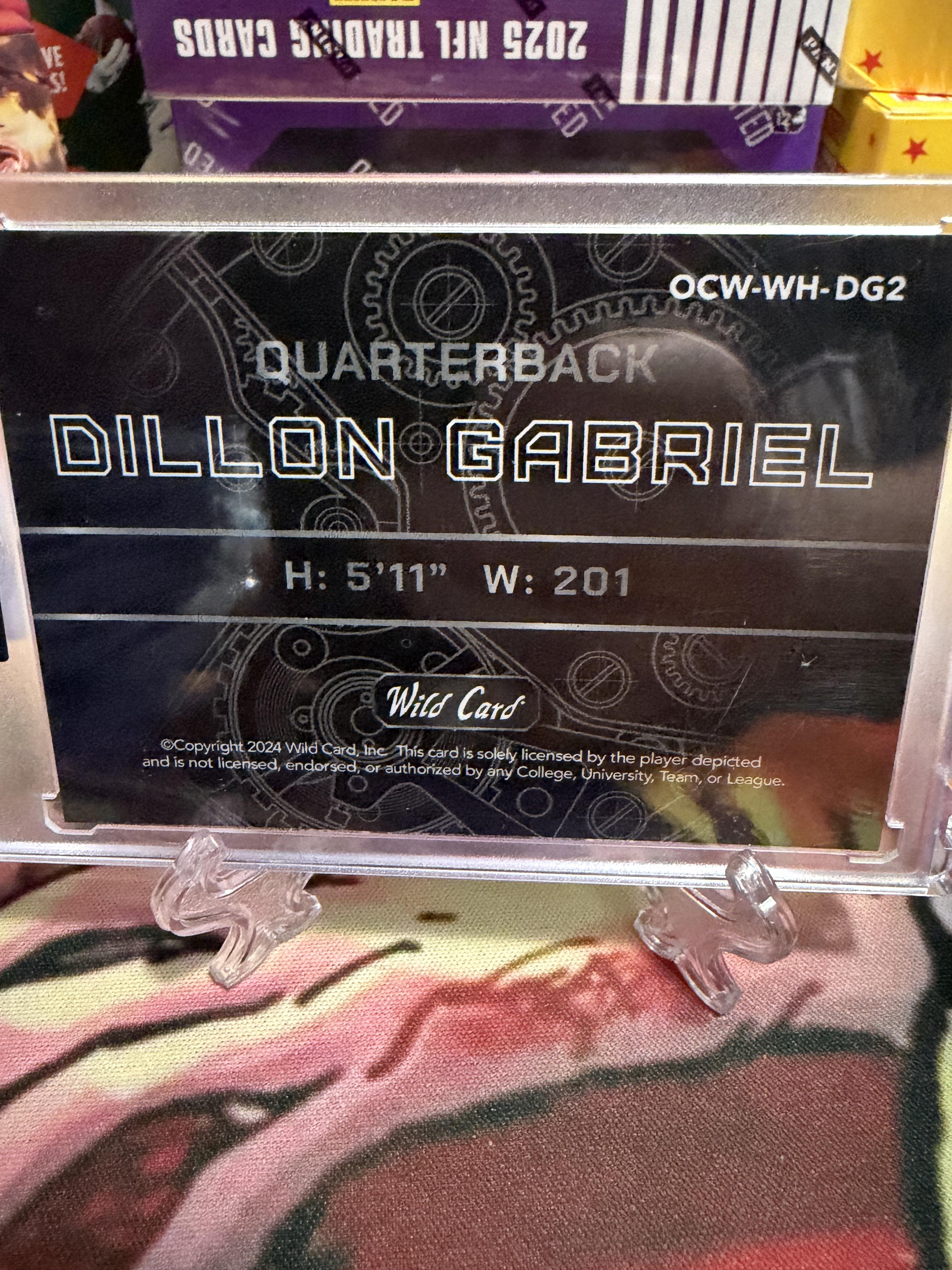 2024 Wild Card QB1 On The Clock Dillon Gabriel 1/5 #OCW-WH-DG2 Rare Oregon RC