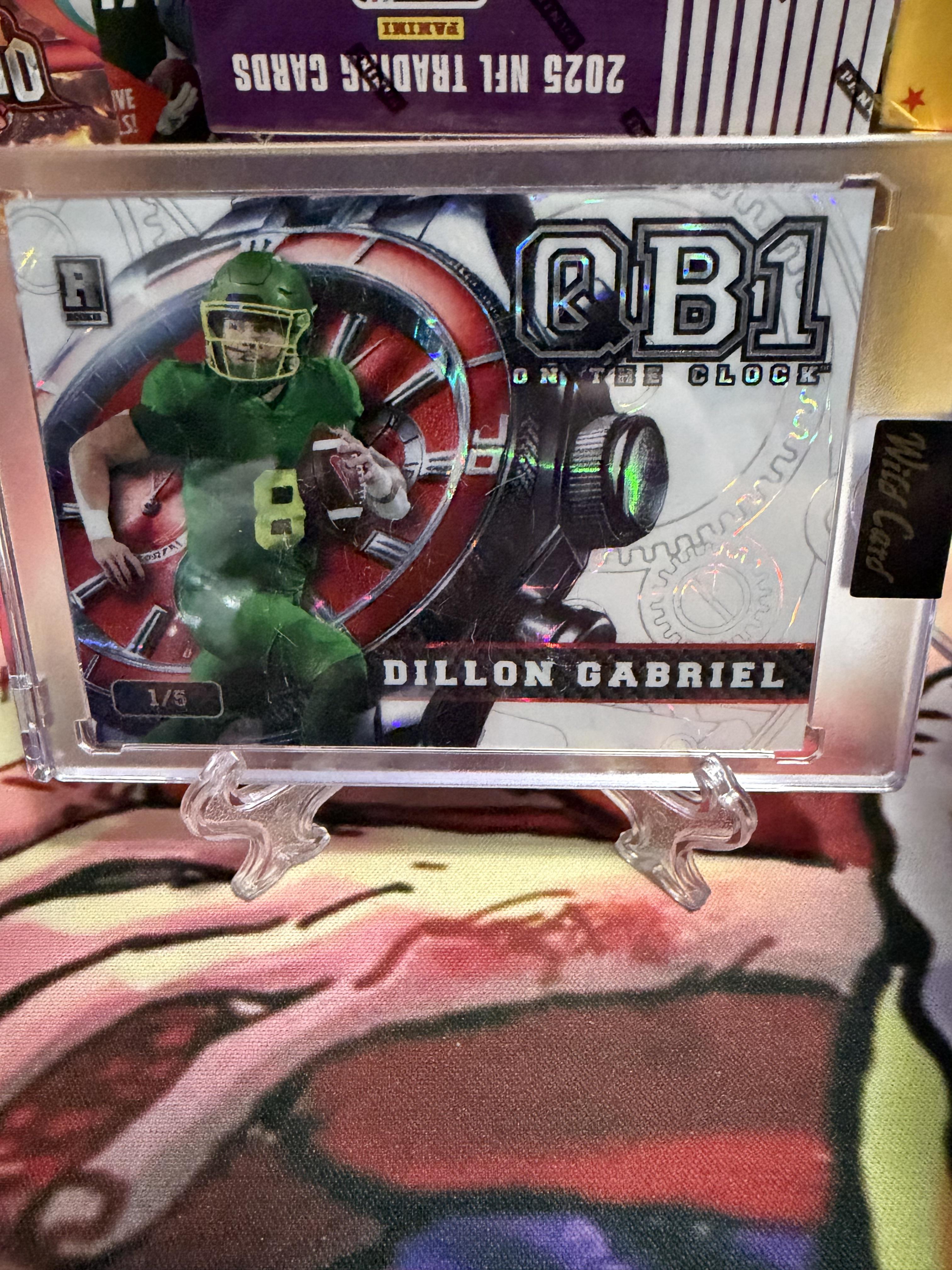 2024 Wild Card QB1 On The Clock Dillon Gabriel 1/5 #OCW-WH-DG2 Rare Oregon RC