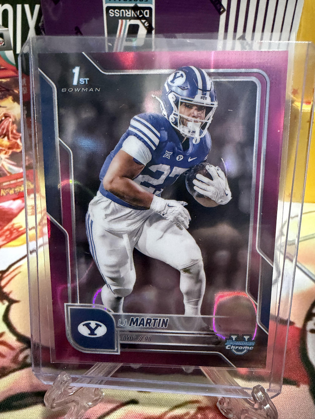 2025 Bowman Chrome U LJ Martin 1st Bowman Purple Refractor /250 #108 BYU RC