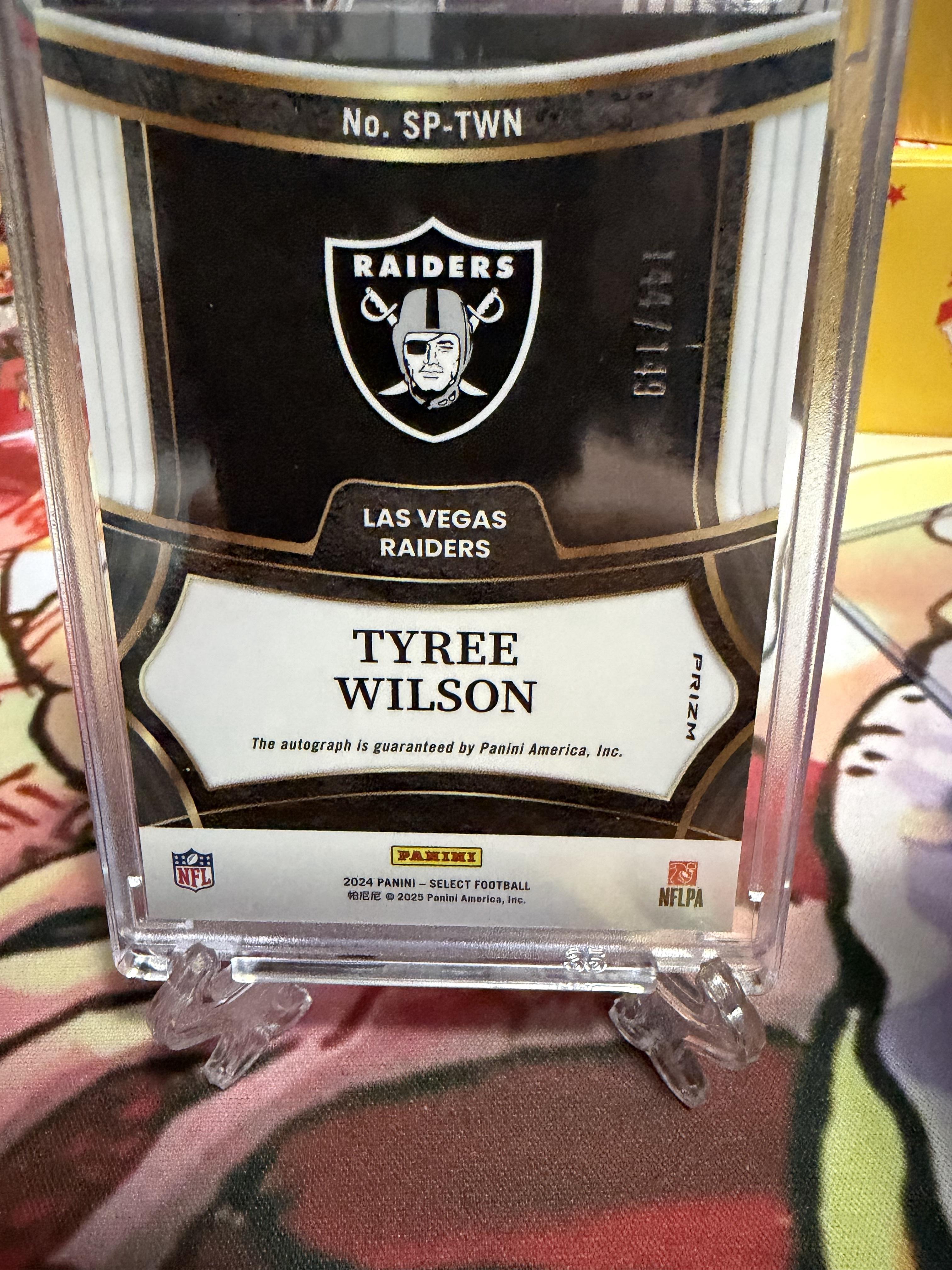 Tyree Wilson Panini Select Signatures Blue Prizm Auto /149