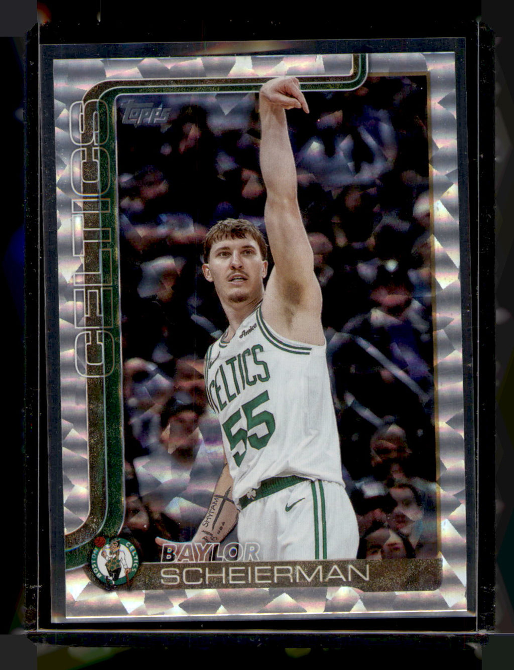 2025-26 Topps Basketball Baylor Scheierman Silver Crackle Prizm RC #5 Celtics