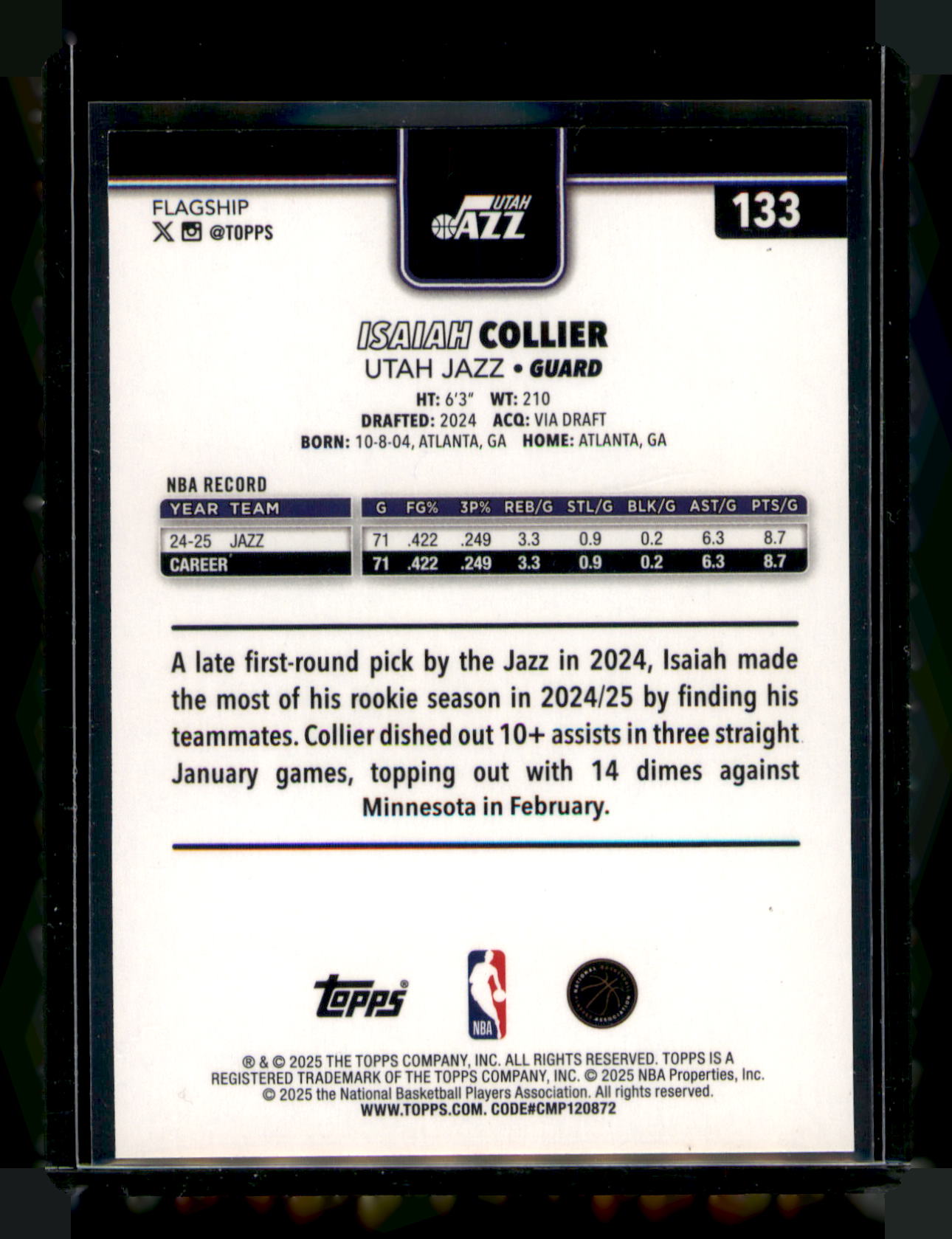 2025 Topps 2025-26 Topps Isaiah Collier Card