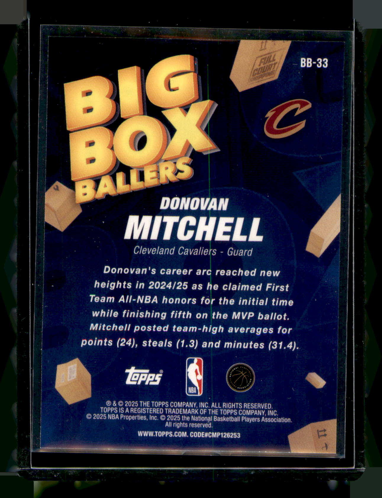 2024-25 Topps Big Box Ballers Donovan Mitchell #BB-33 Cavs Insert Card