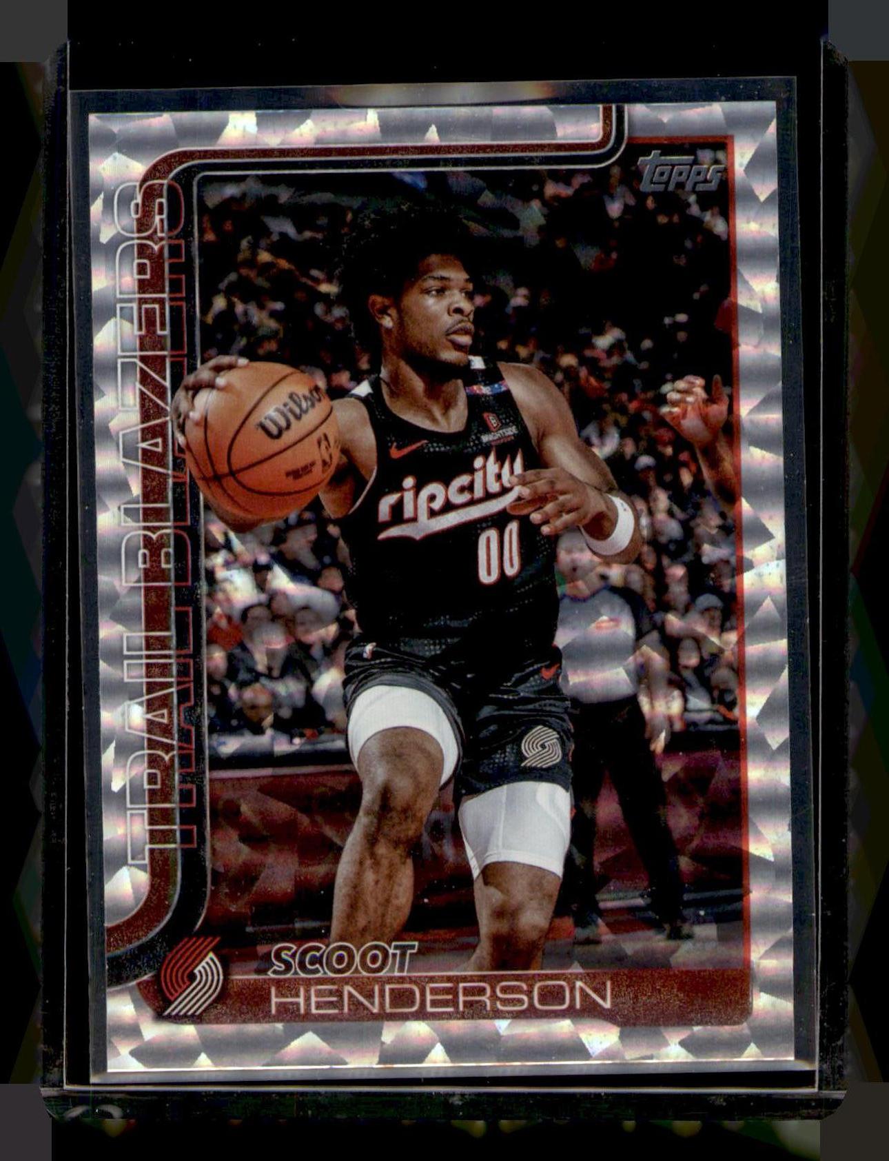 2024-25 Topps Scoot Henderson Trail Blazers Silver Crackle Refractor Card