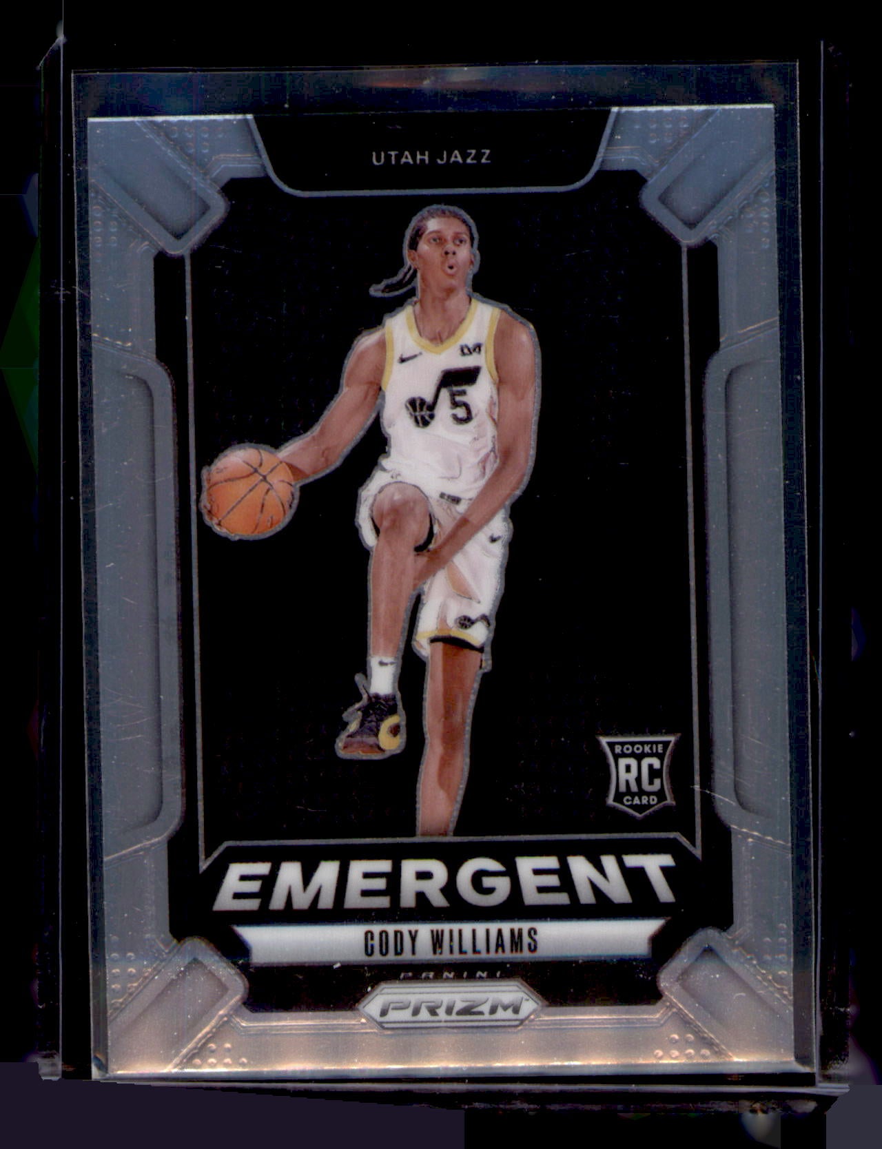 2024-25 Panini Prizm Cody Williams Emergent Silver Rookie Card RC #12 Utah Jazz