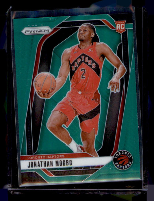 2024-25 Panini Prizm Jonathan Mogbo #260 Green Prizm Rookie RC Card Raptors