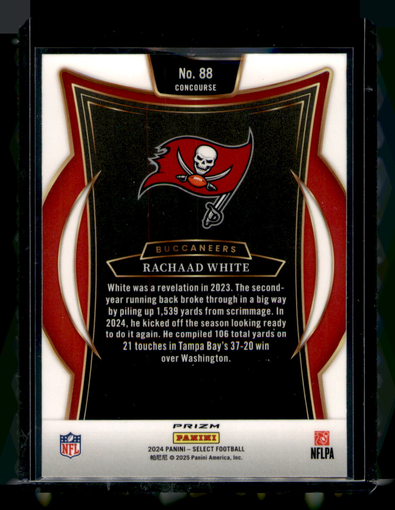 2024 Panini Select #88 Rachaad White Black & Orange Prizm Shock