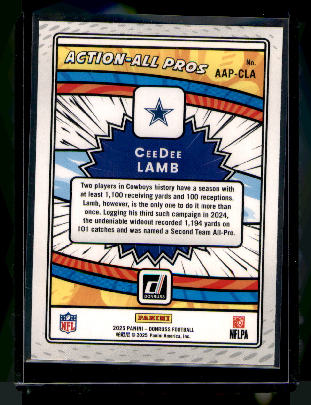 2025 Donruss CeeDee Lamb Action-All Pros Silver Holo Prizm Dallas Cowboys CARD