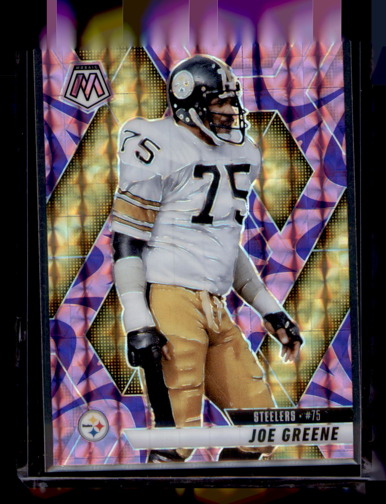 2025 Panini Mosaic Joe Greene Card #190 Pink Camo Mosaic Prizm Steelers HOF