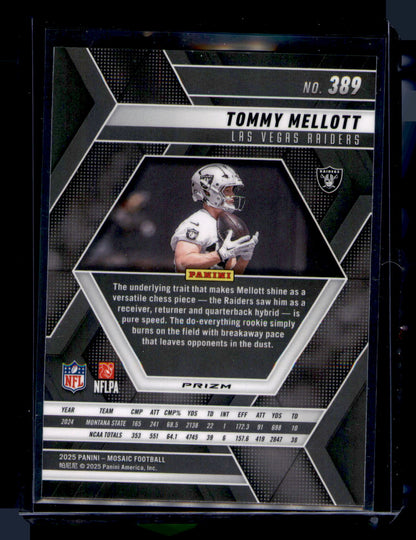 2025 Panini Mosaic Tommy Mellott RC Rookie Camo Pink Mosiac #389 Raiders